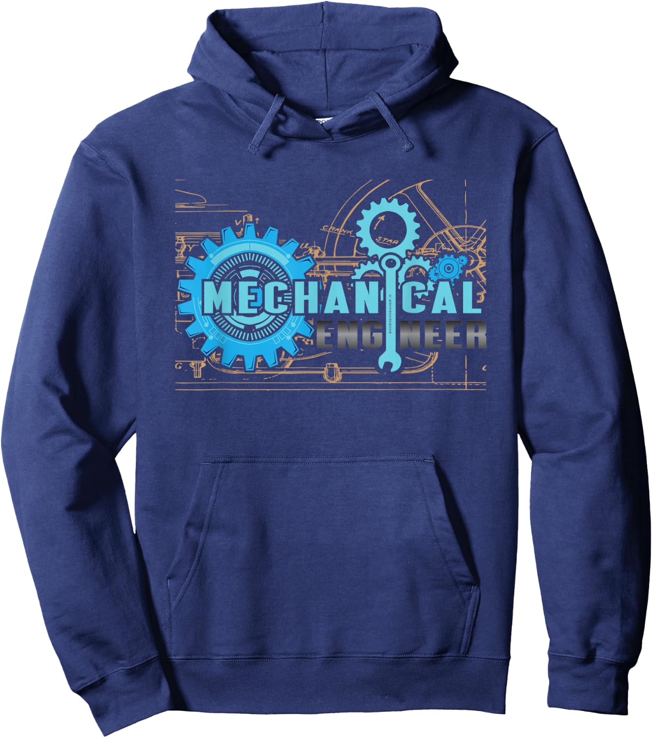 Mechanical Engineer Gears Wrench Technical Design Hoodie - Hoodie | Navy