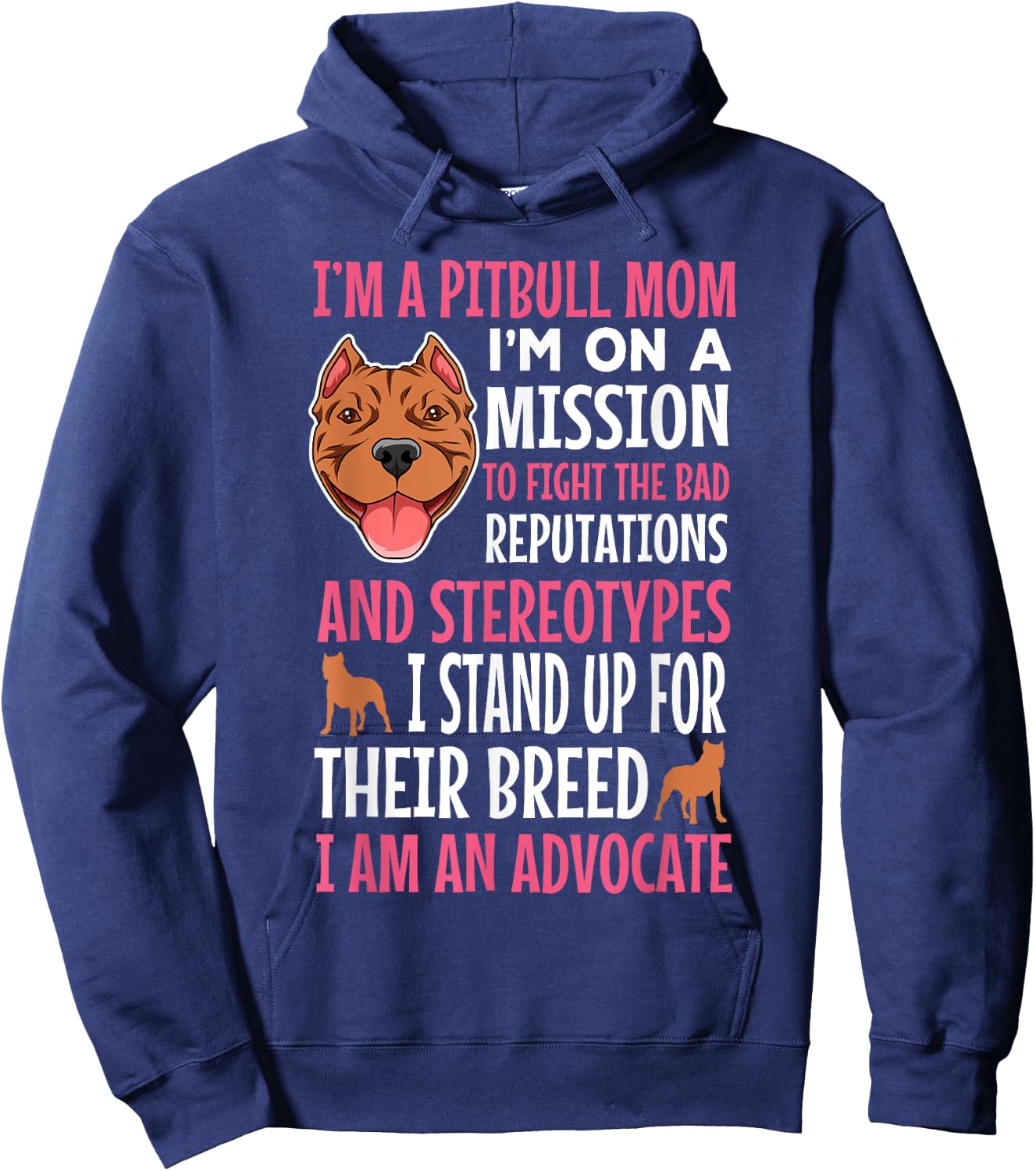 Pitbull Mom Pit Bull Terrier Owner Pibble Mama Mother's Day Hoodie - Hoodie | Navy