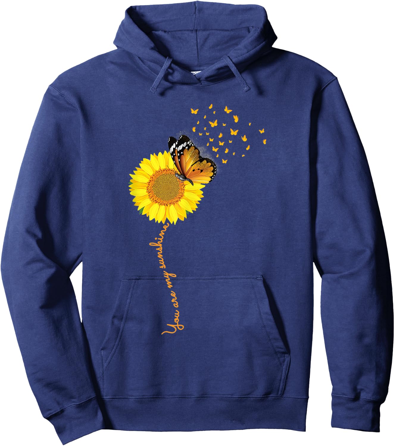 Sunflower You Are My Sunshine Butterflies Mom Gift Hoodie - Hoodie | Navy