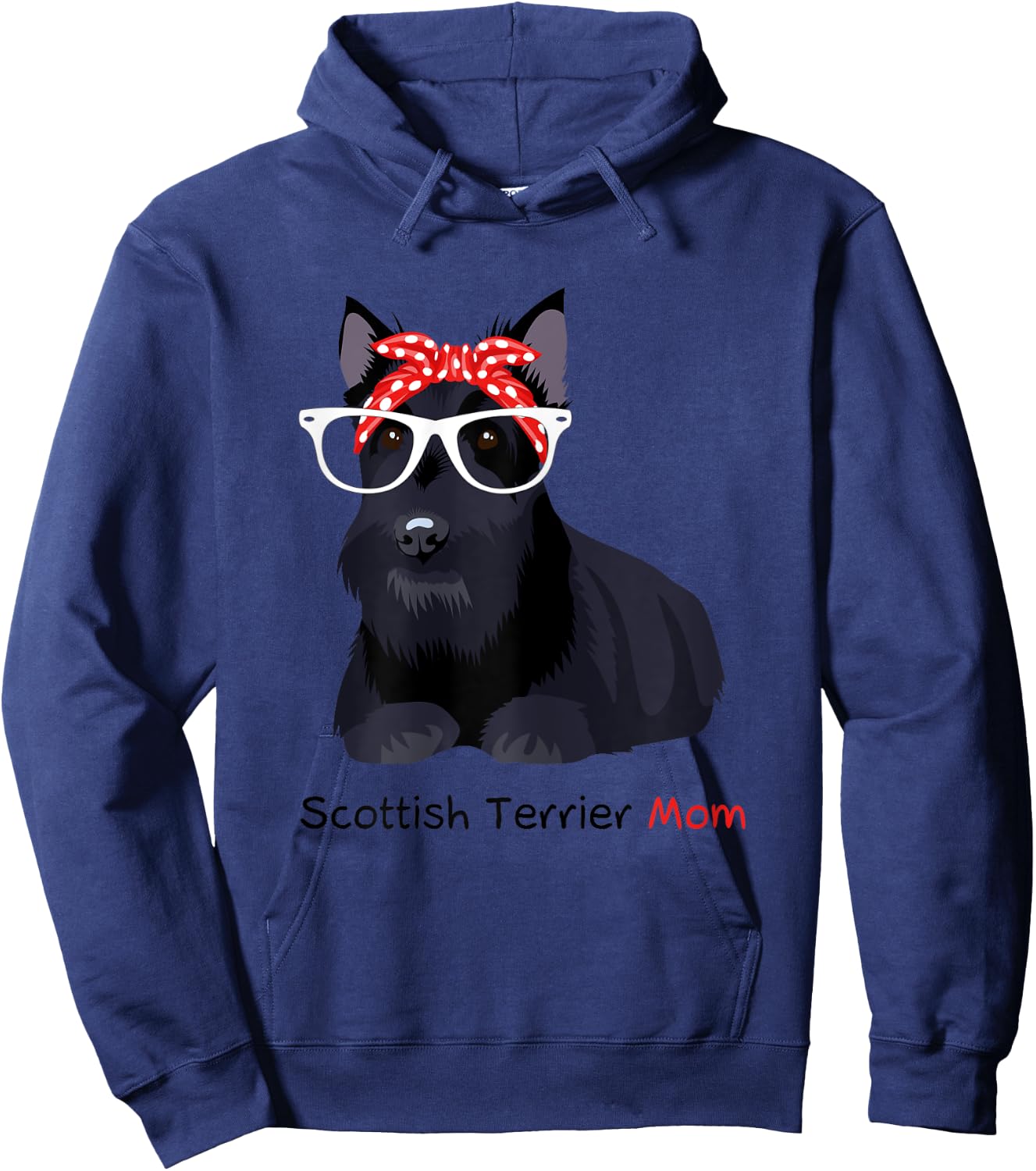 Scottish Terrier Mom Bandana Scottie Dog Hoodie - Hoodie | Navy