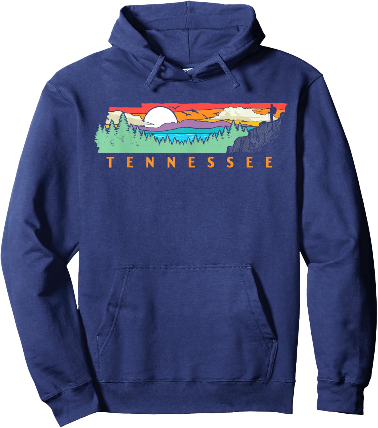 Tennessee Mountains & Outdoors State Pride Nature Graphic Hoodie - Hoodie | Navy