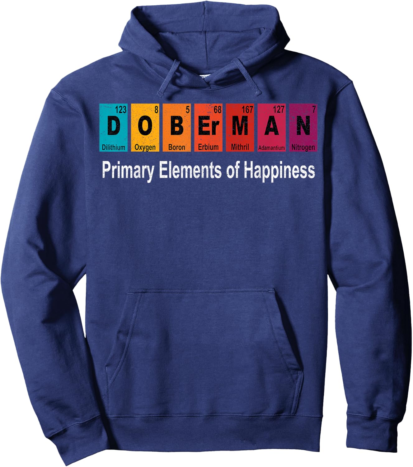 Vintage Doberman Dog Science Teacher Funny Periodic Hoodie - Hoodie | Navy