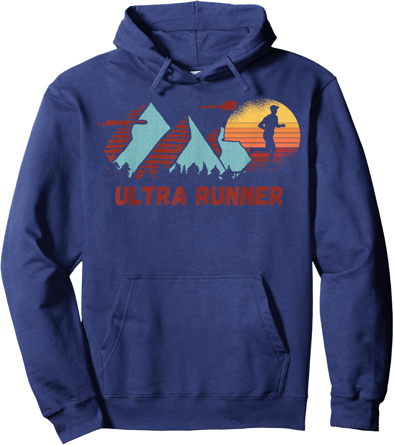 Ultra Runner Vintage Retro Runner Marathon Running Jogger Hoodie - Hoodie | Navy