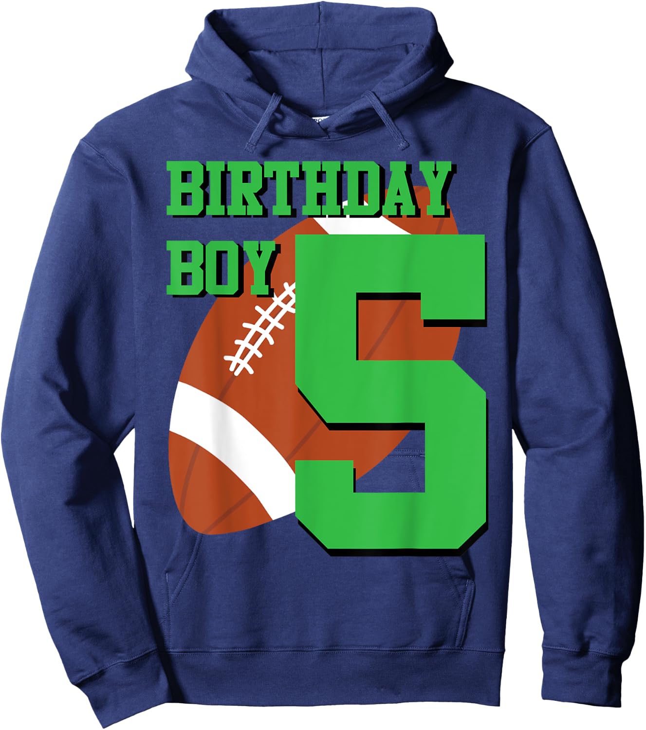 5th Birthday Football Boy | 5 year old Field Players Hoodie - Hoodie | Navy