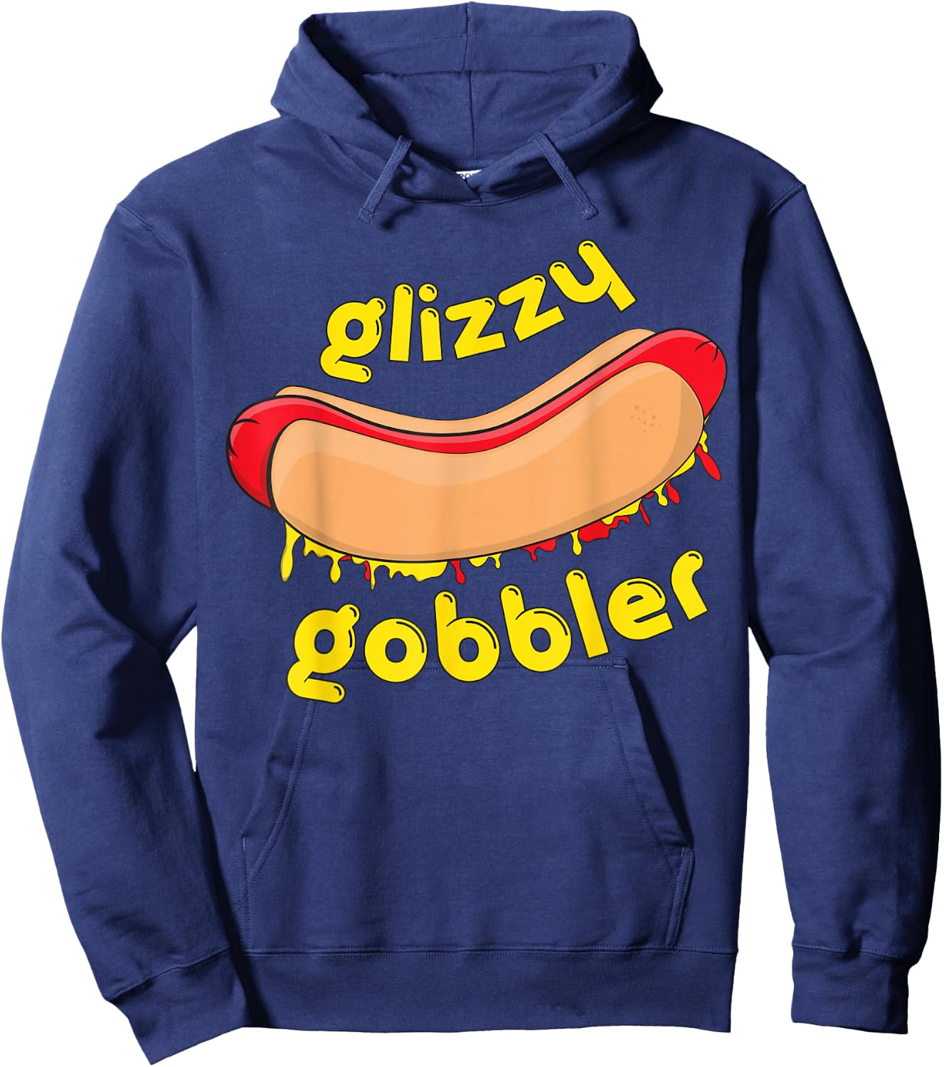 Glizzy Gobbler | Glizzy Gladiator hotdog Guzzler Men Women Hoodie - Hoodie | Navy