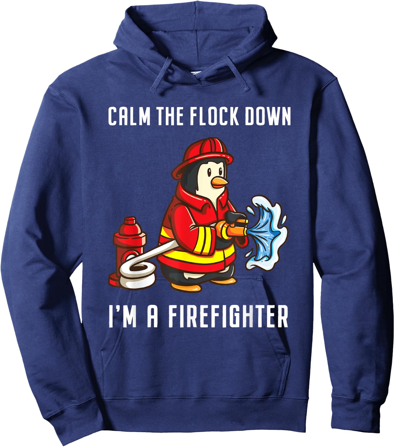 Fireman Penguin Gifts for Fireman Boys Hoodie - Hoodie | Navy
