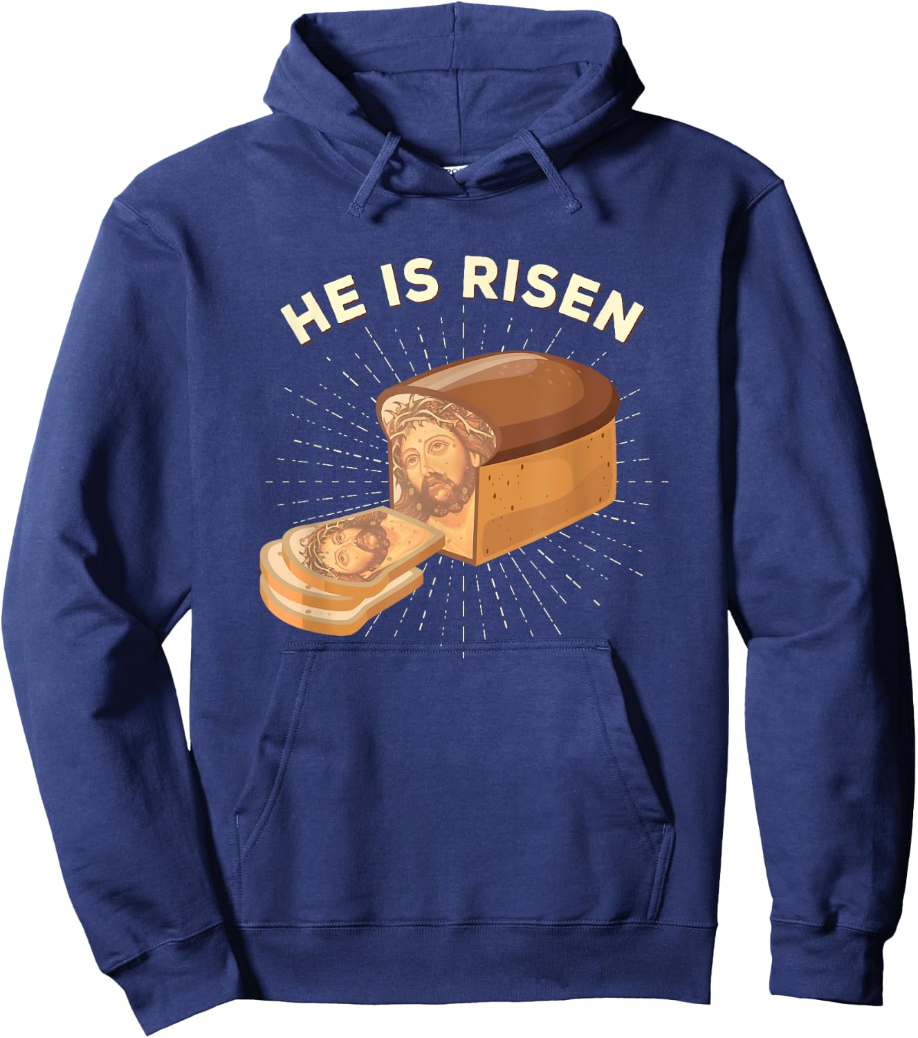 He is Risen Jesus Christ Easter Word Game Bread Baker Hoodie - Hoodie | Navy