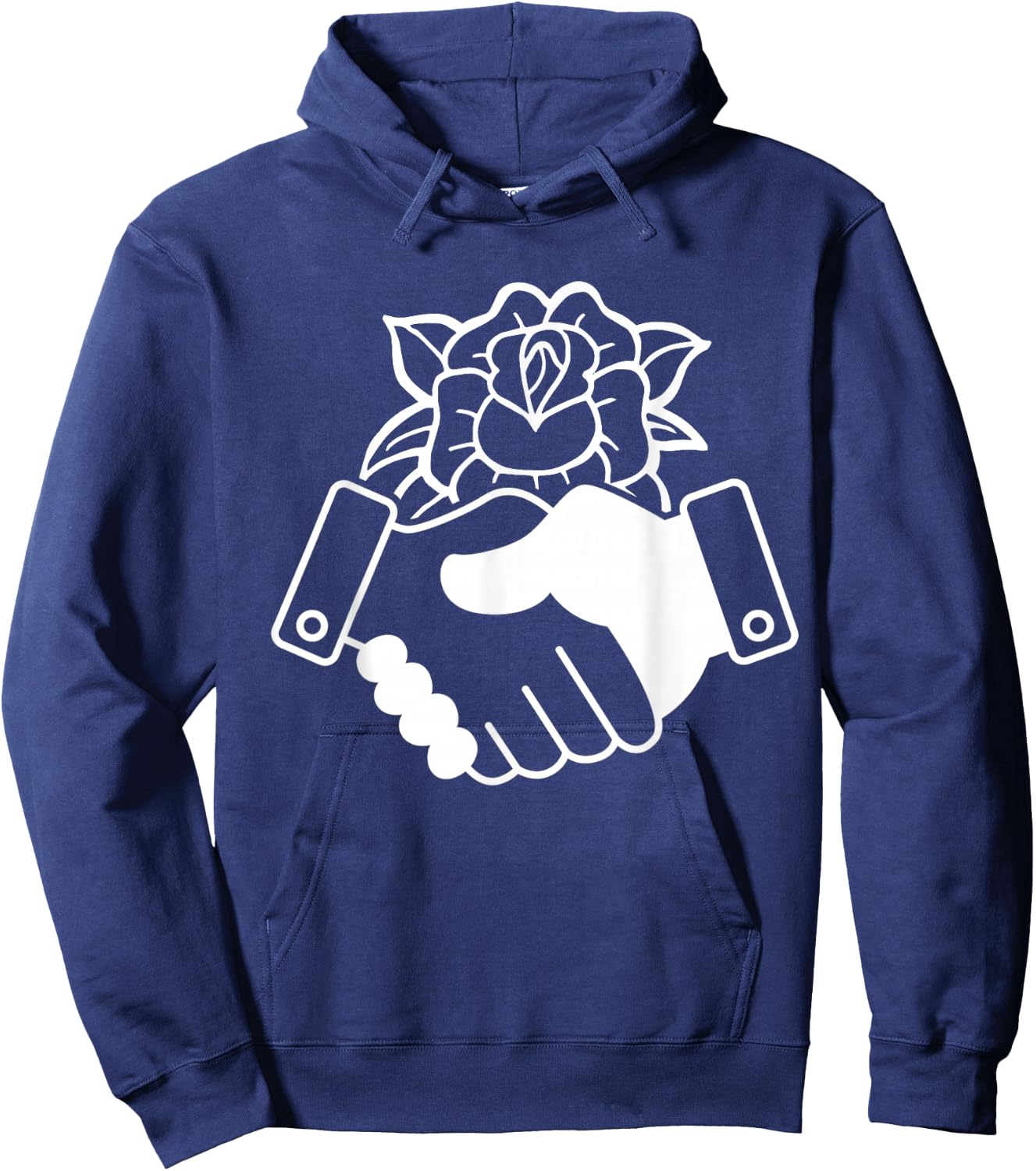 Democratic Socialism Socialist of America Rose Handshake Hoodie - Hoodie | Navy