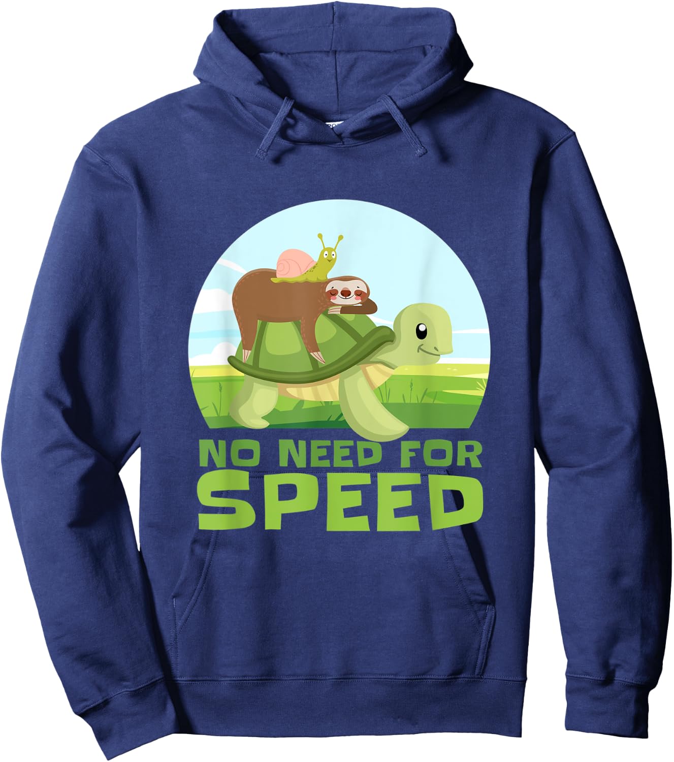 Funny Slow Moving Sloth Turtle Snail Hoodie - Hoodie | Navy
