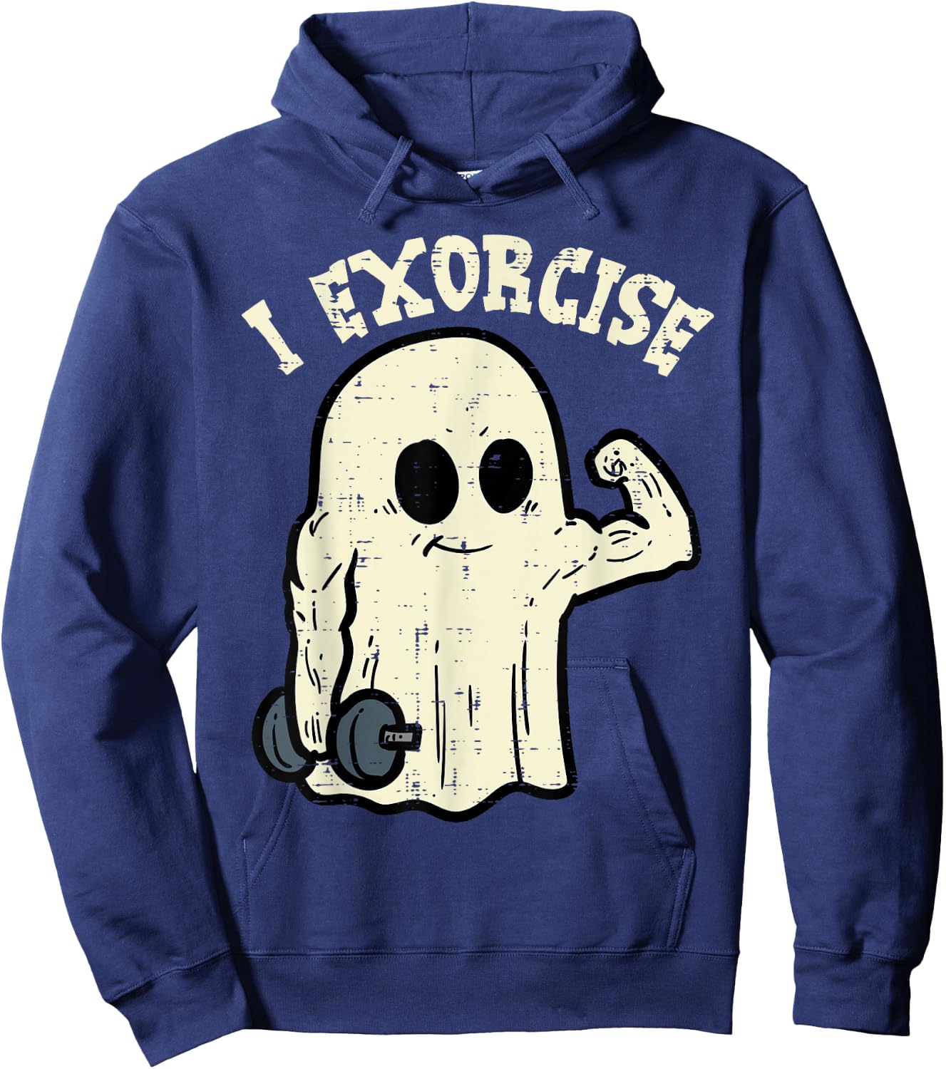 Halloween Gym Ghost I Exorcise Fun Workout Costume Men Women Hoodie - Hoodie | Navy
