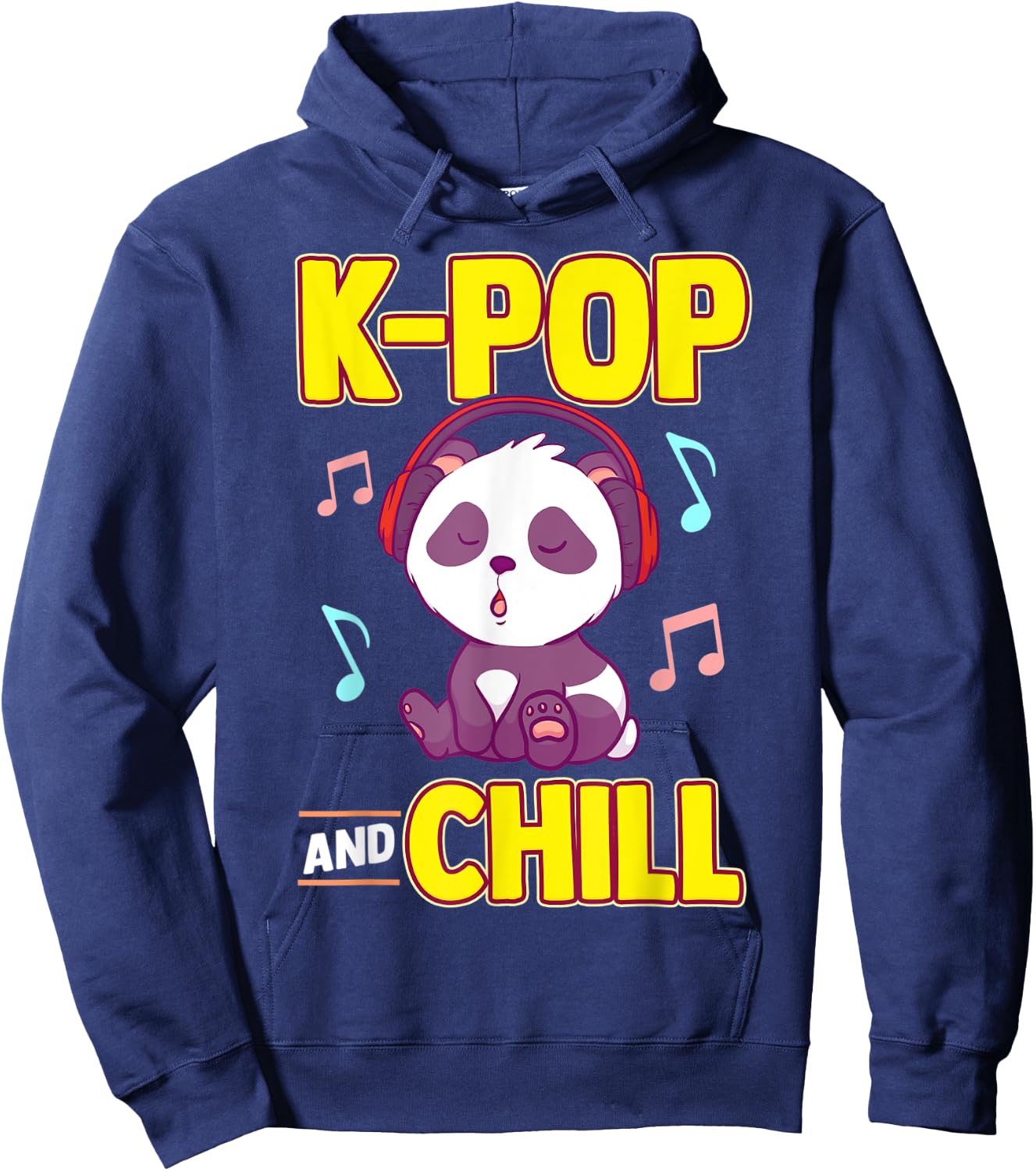 K-POP And Chill Music Lover Korean Panda Merchandise Gift Hoodie - Hoodie | Navy