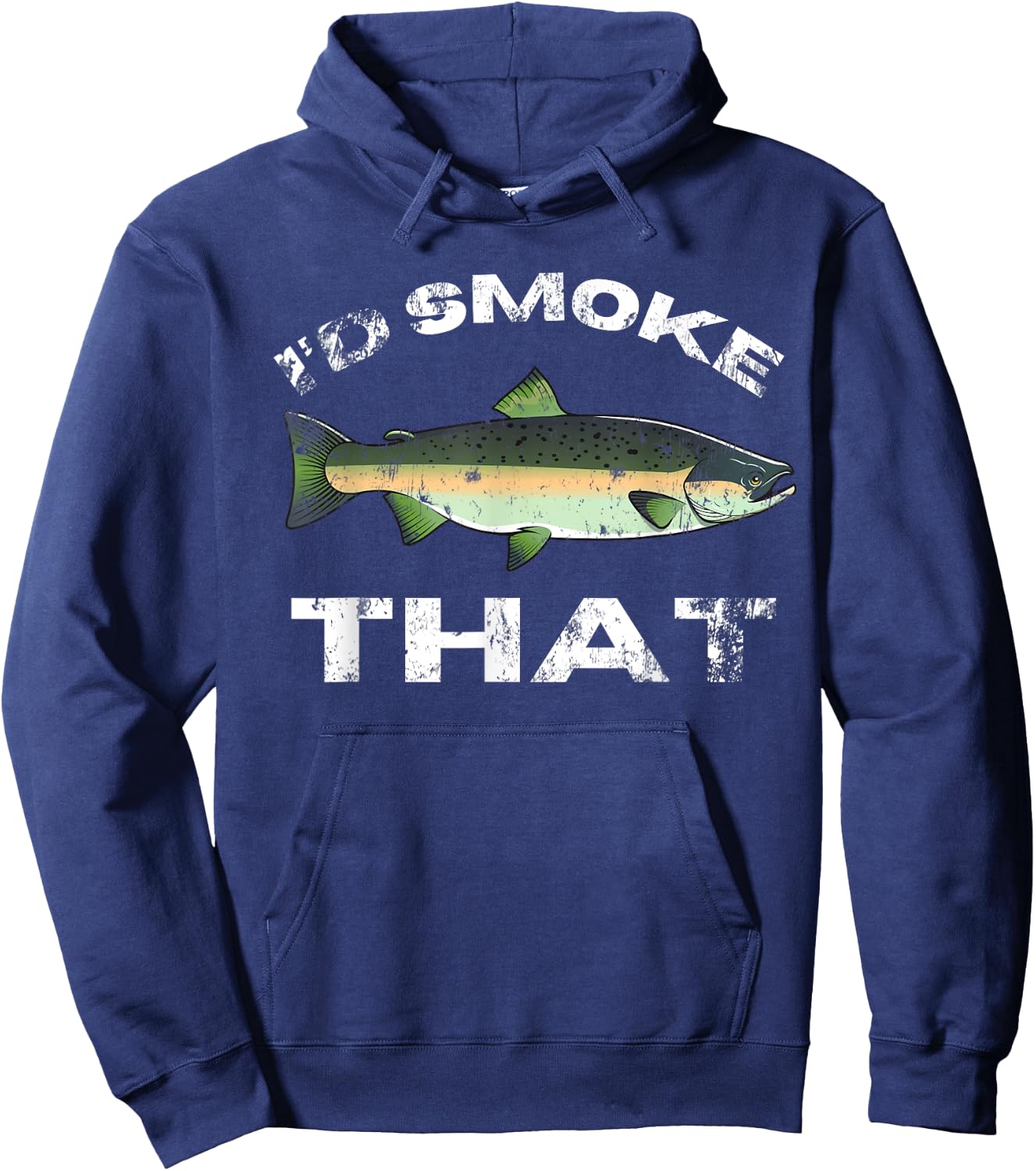 Funny Smoked Salmon Grilling Fishing Vintage Men's Hoodie - Hoodie | Navy