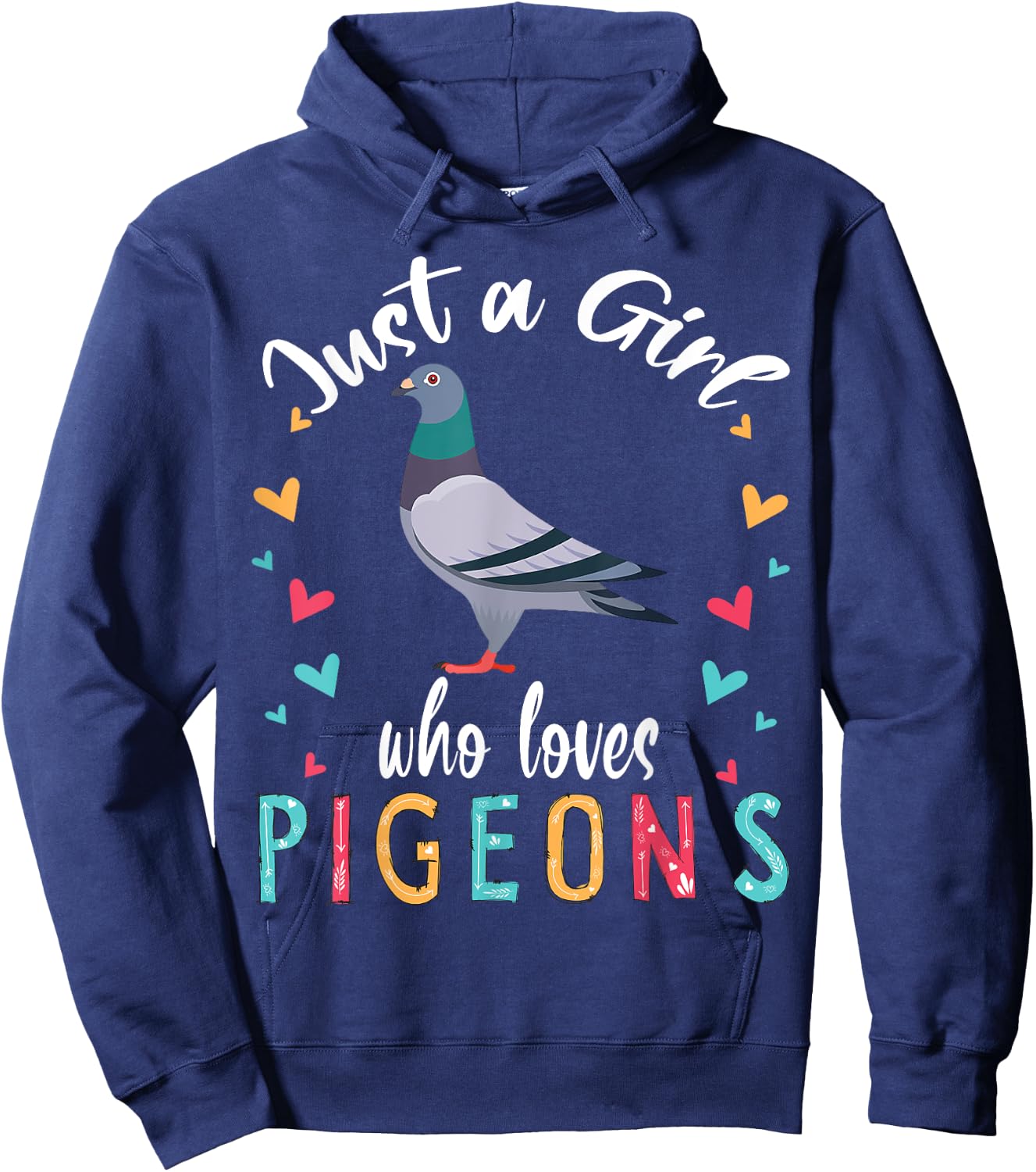 Just A Girl Who Loves Pigeons Cute Pigeon Bird Lover Hoodie - Hoodie | Navy