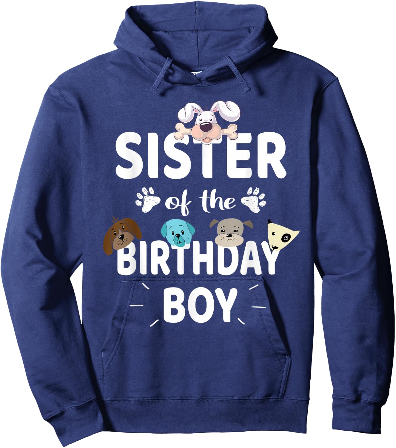 Sister Of The Birthday Boy Dog Lover Party Puppy Theme Hoodie - Hoodie | Navy