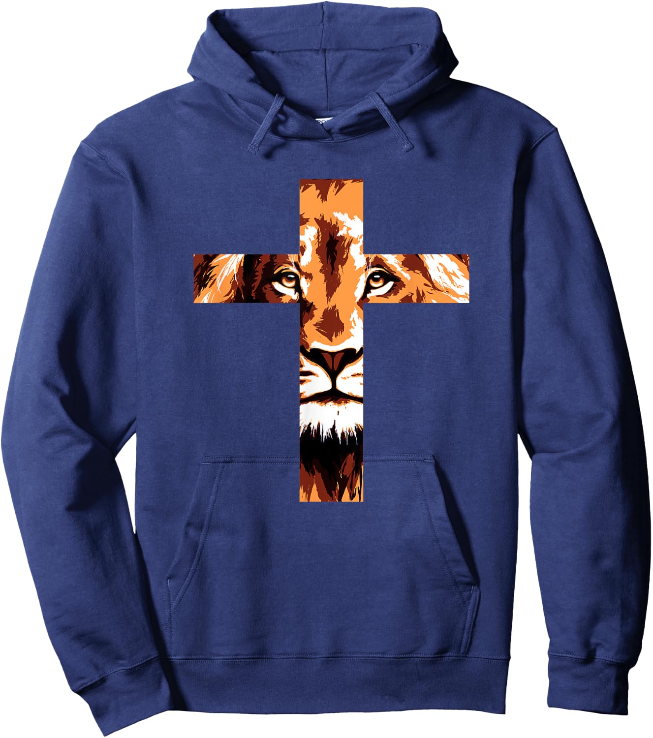 Chirstian Cross Lion Judah Jesus God Faith Hoodie - Hoodie | Navy