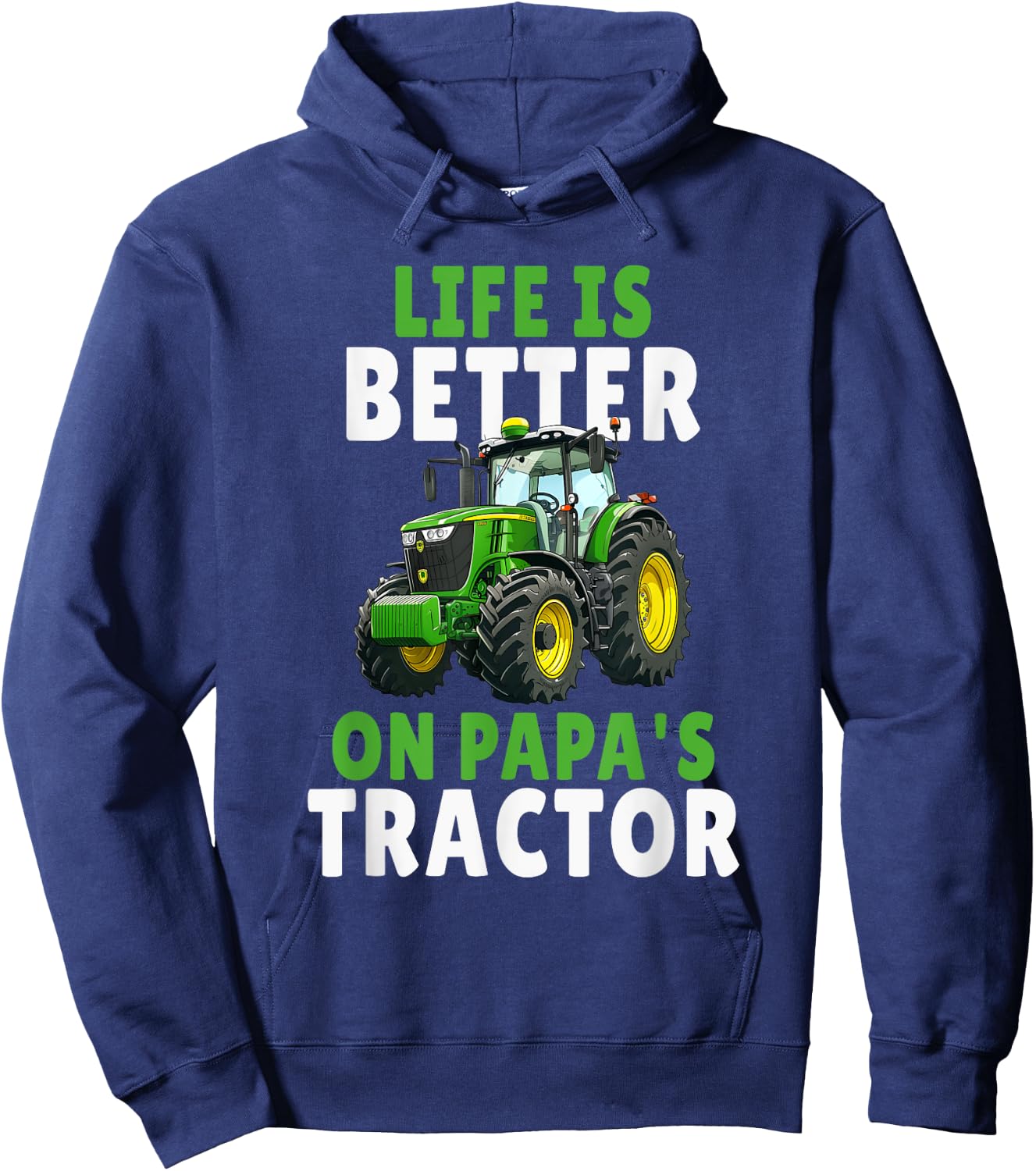 Life is better on Papas Tractor Farming Son And Dad Hoodie - Hoodie | Navy