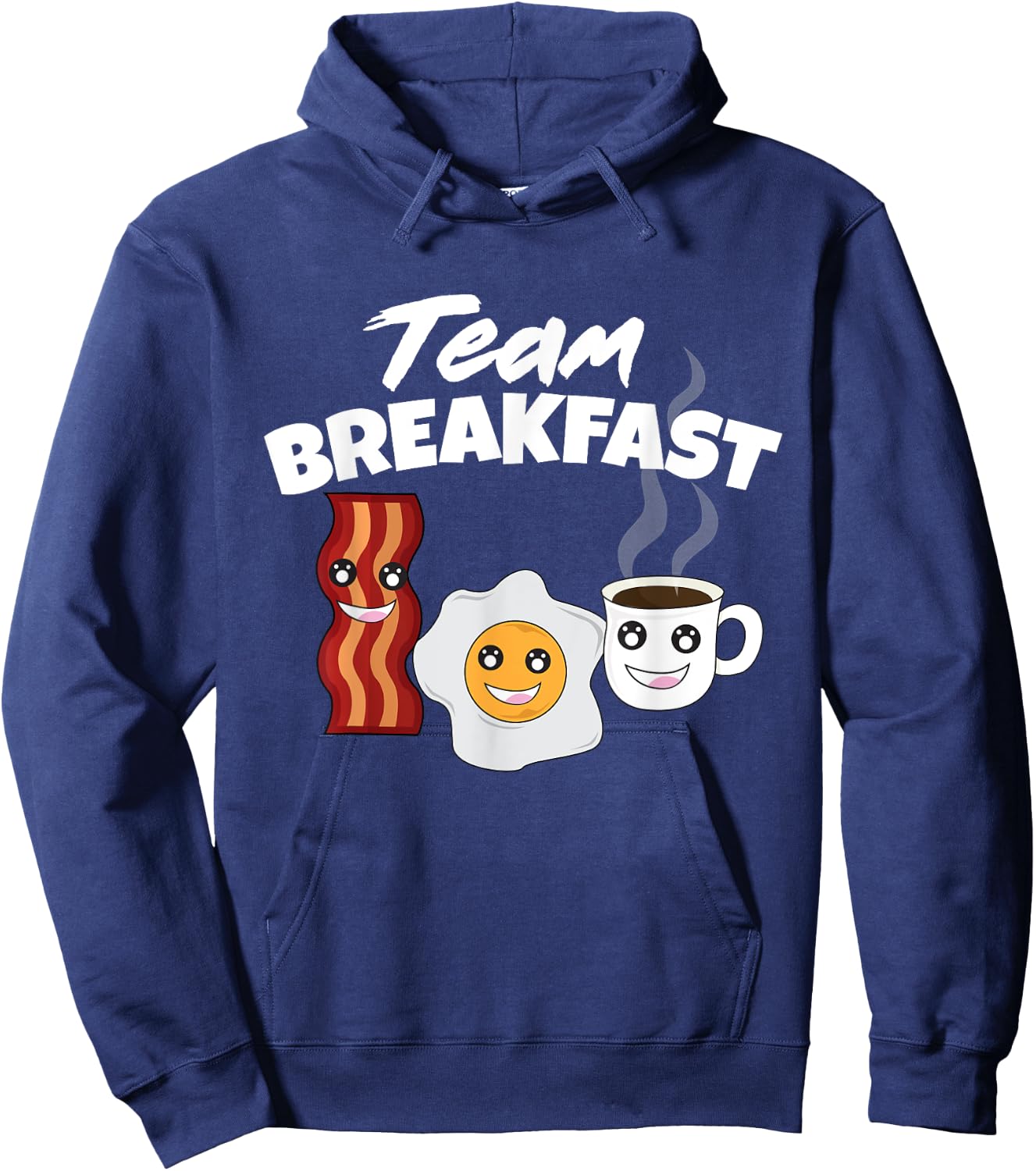 Funny Team Breakfast Coffee Eggs Bacon Morning Meal Lover Hoodie - Hoodie | Navy