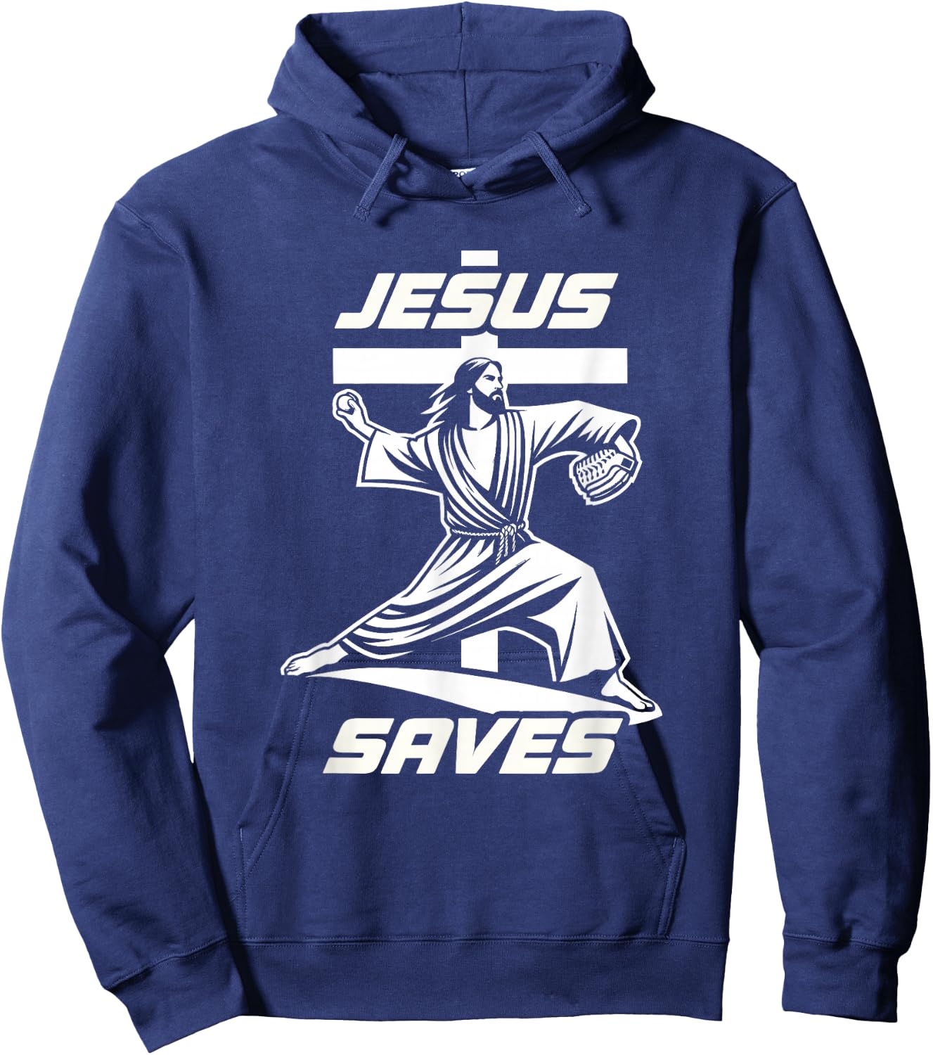 Baseball Christian Pitcher Christ Jesus Saves Baseball Lover Hoodie - Hoodie | Navy