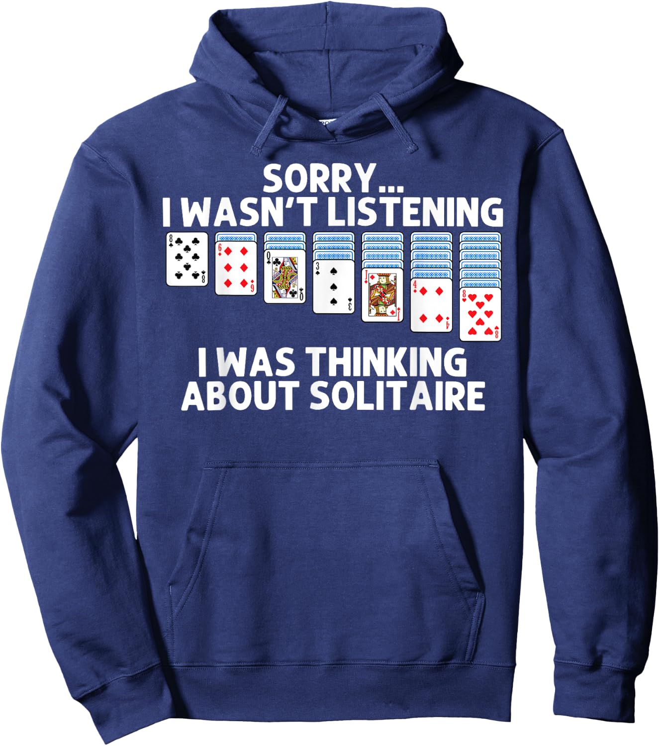 Solitaire Gift Women Card Game Player Solitaire Game Hoodie - Hoodie | Navy