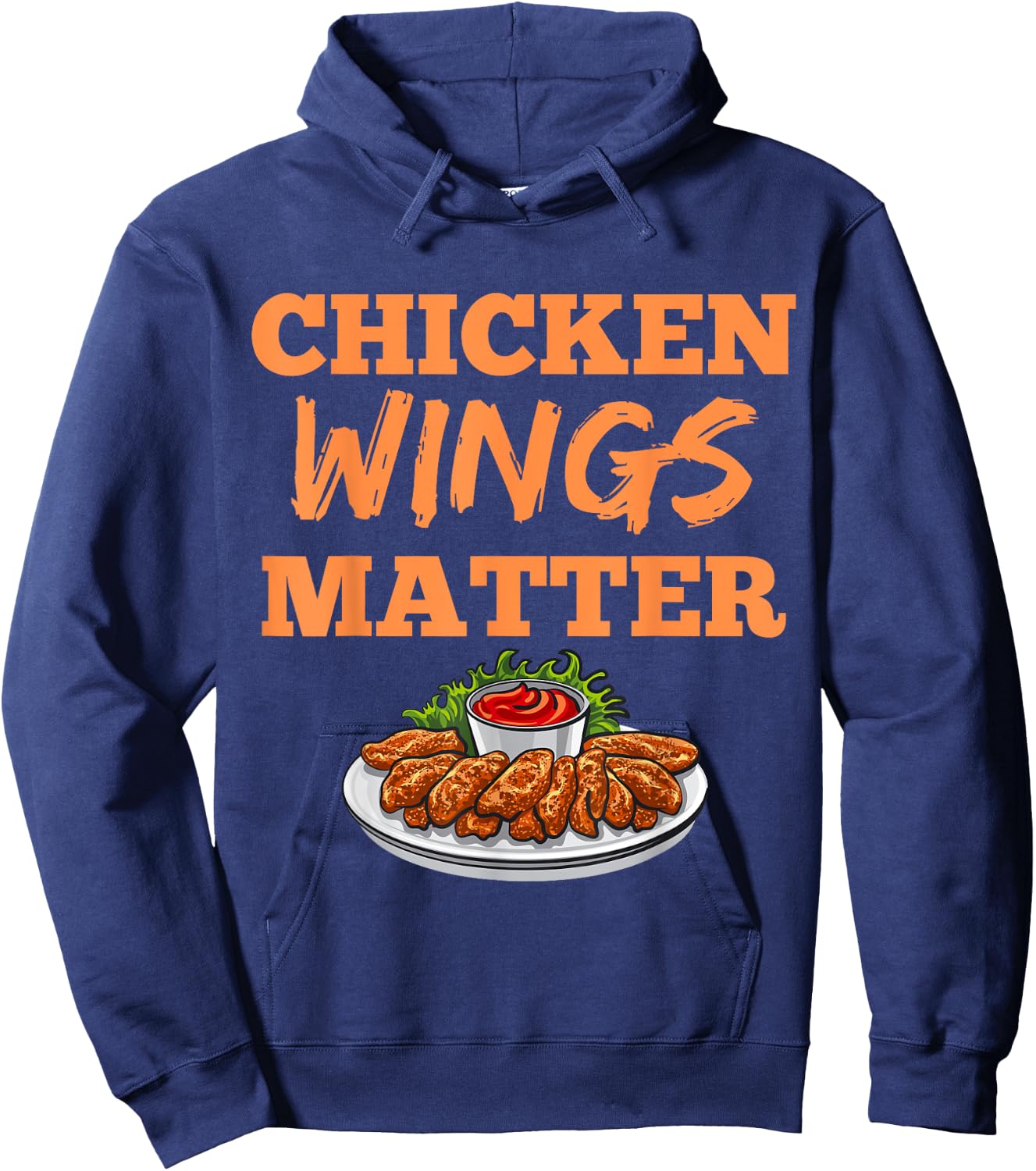 Funny Chicken Wings Eating Festival Fast Food Love Adult Hoodie - Hoodie | Navy