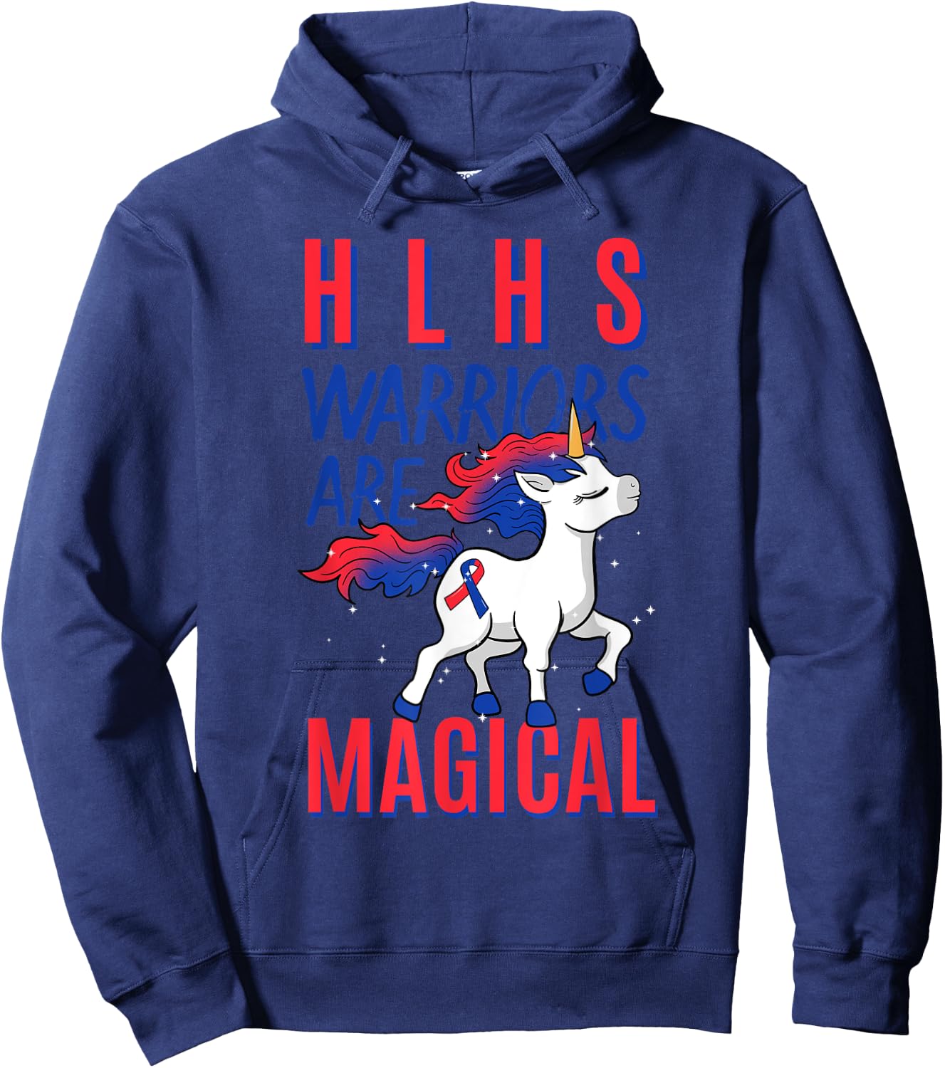 HLHS Warrior Hypoplastic Left Heart Syndrome Unicorn Lover Hoodie - Hoodie | Navy
