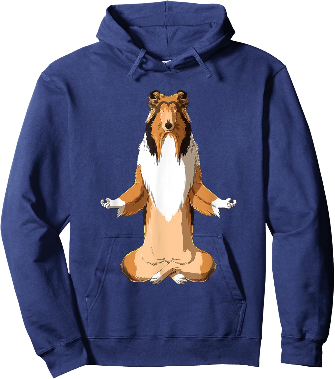 Yoga Collie Dog Long Hair Collie Men Women Girls Kids Hoodie - Hoodie | Navy