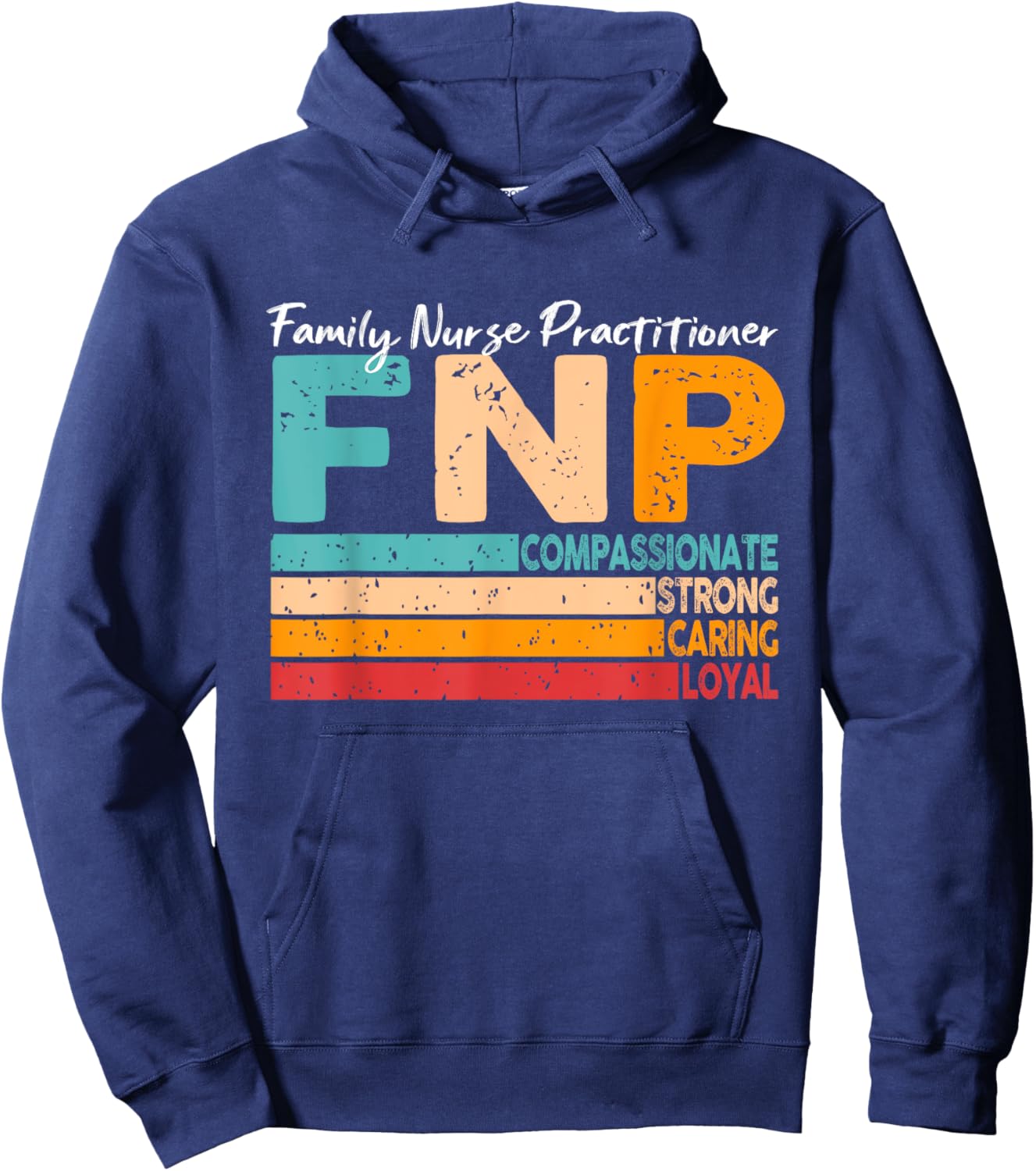 Family Nurse Practitioner Retro FNP Nurse Life Retro Hoodie - Hoodie | Navy