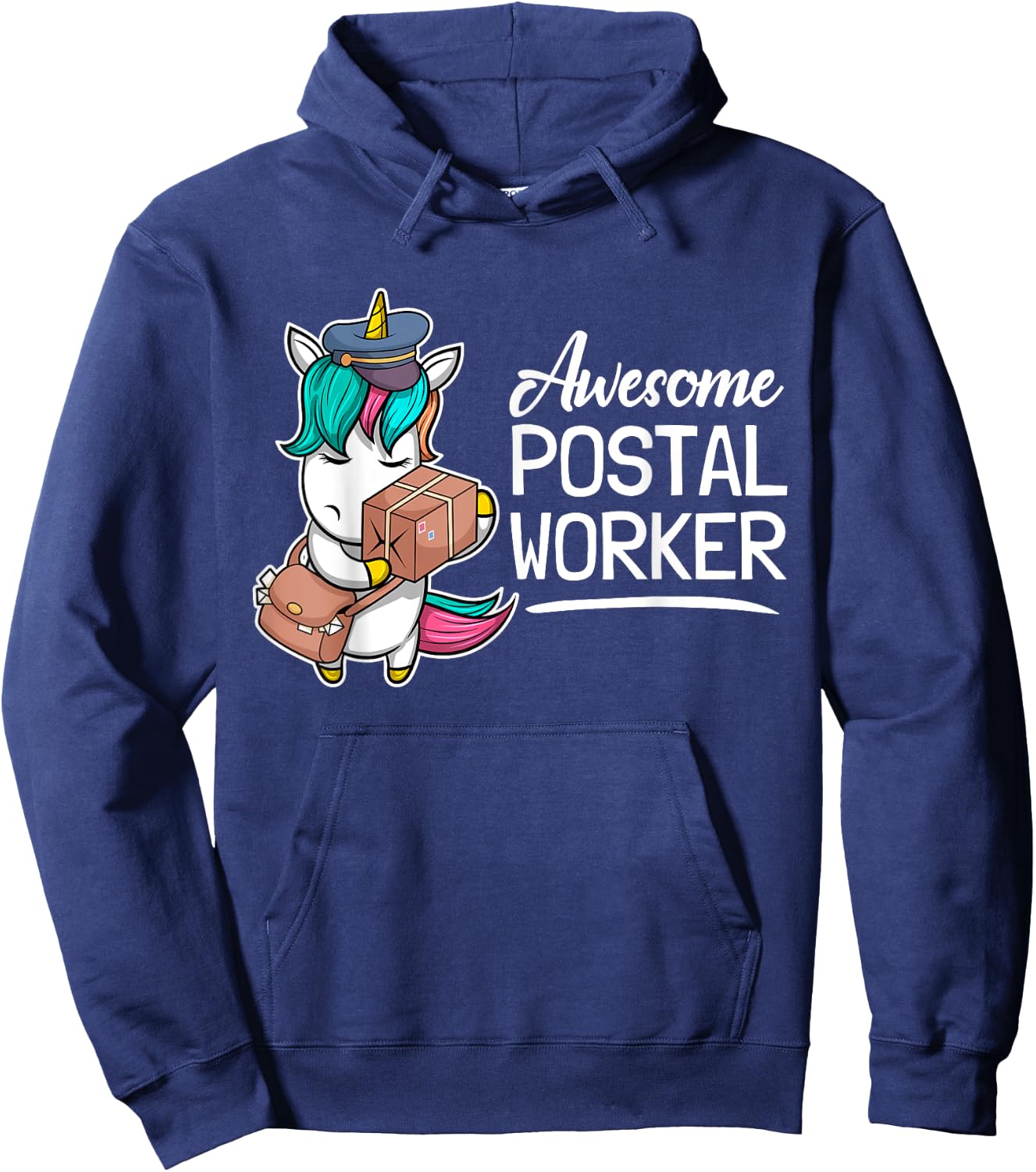 Funny Postal Worker Mailman I Awesome Unicorn Postman Hoodie - Hoodie | Navy
