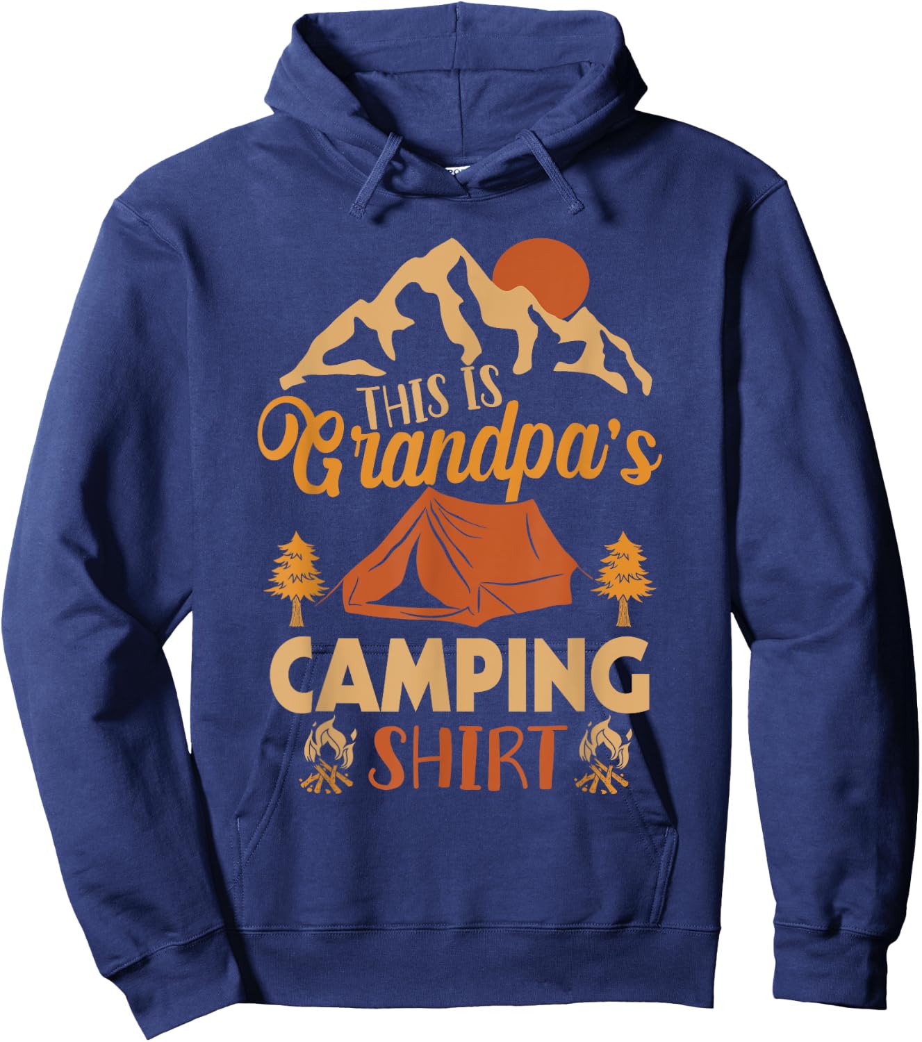 This Is Grandpa's Camping Shirt Funny Camping Hiking Hoodie - Hoodie | Navy