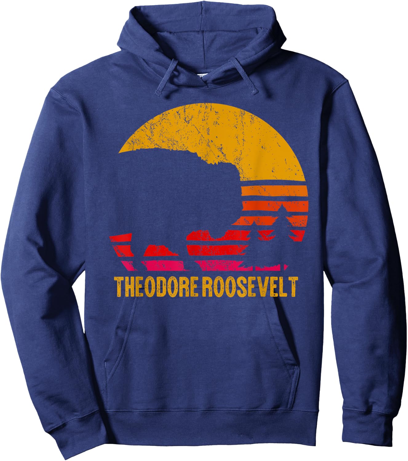 Theodore Roosevelt National Park Vintage Buffalo Bison Gift Hoodie - Hoodie | Navy