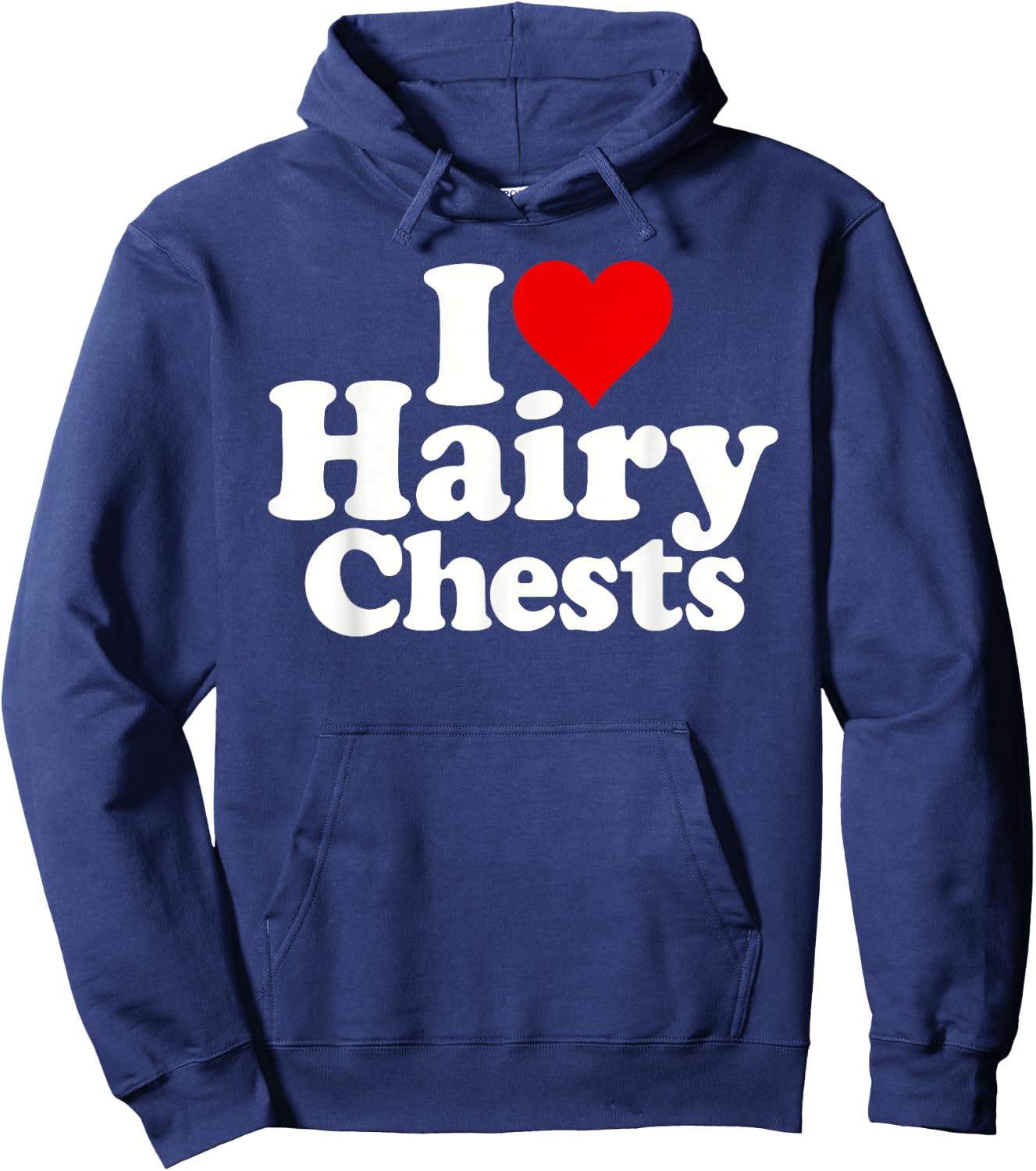 I Love Heart Hairy Chests Hoodie - Hoodie | Navy