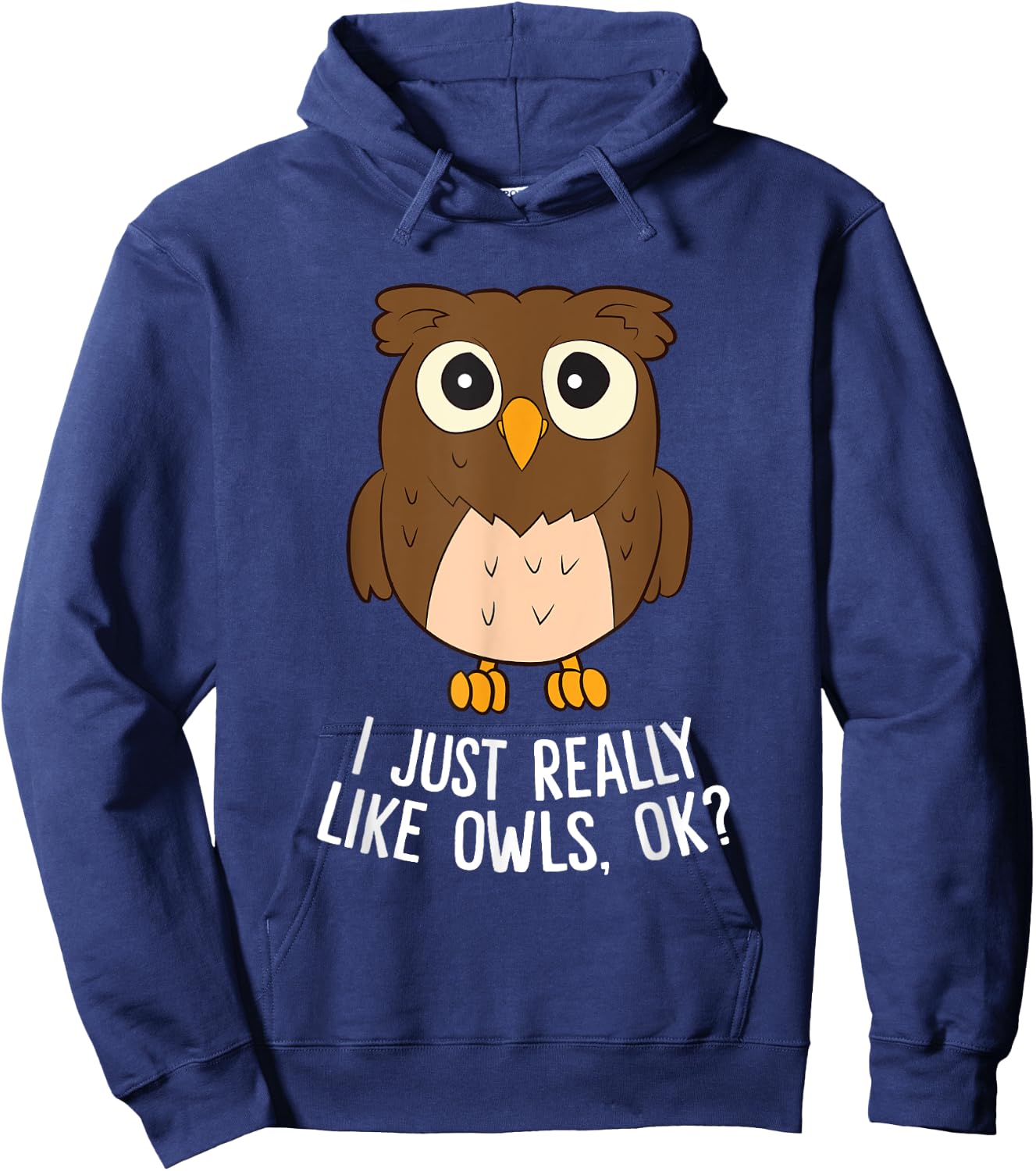 Cute Bird -Adults Owl Lovers Funny Owl Graphic Black Small Hoodie - Hoodie | Navy