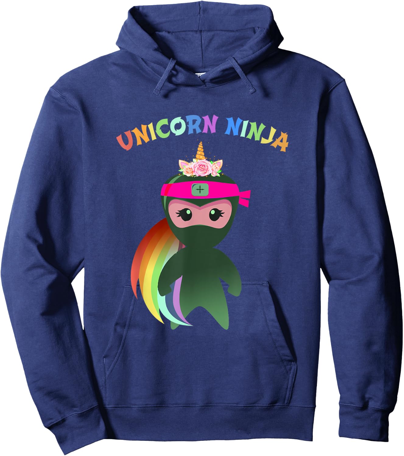 Purple UNICORN NINJA Disguise Birthday Girls Kids & Teachers Hoodie - Hoodie | Navy