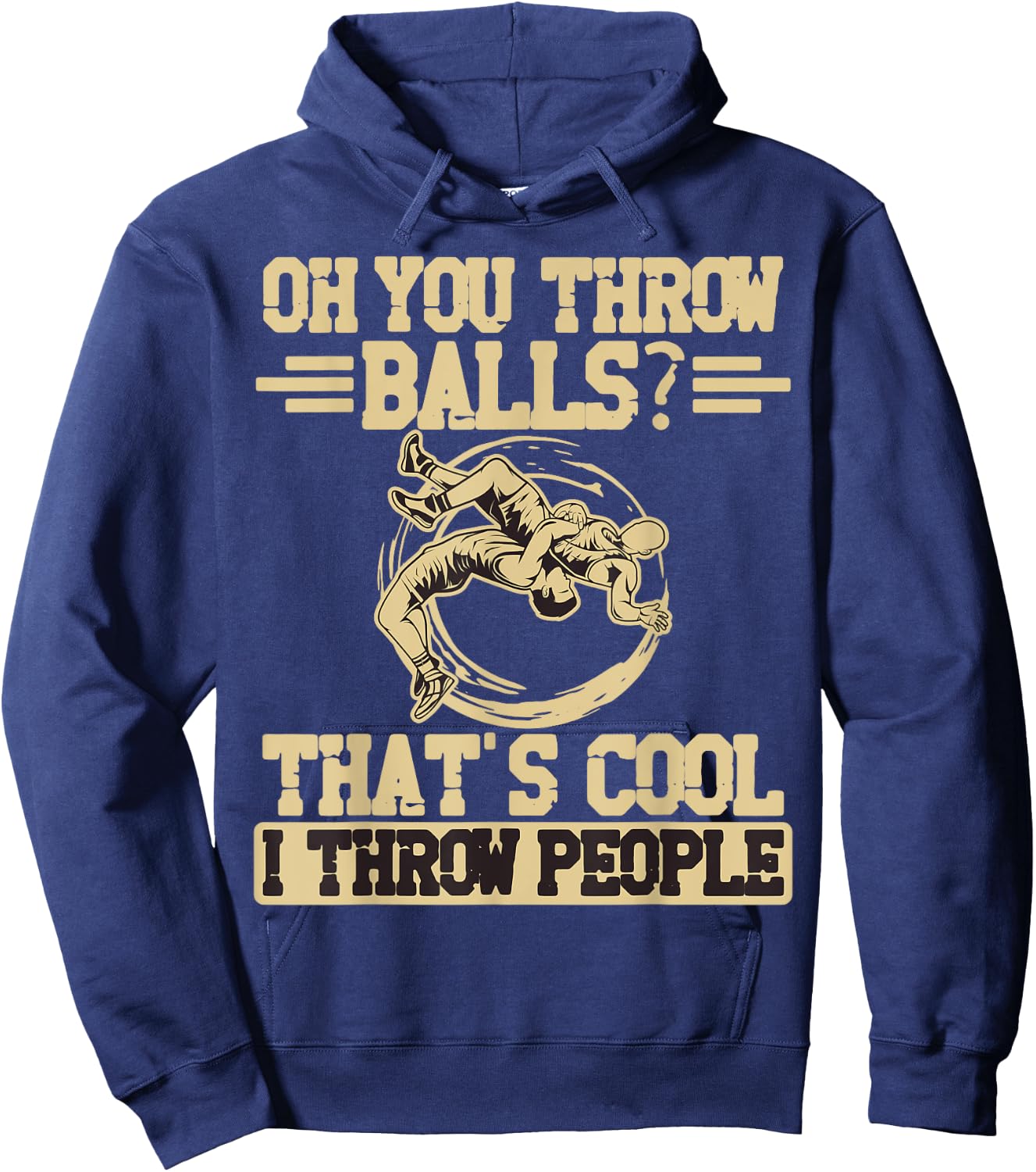 Oh du werfst Balls das ist cool ich werfe Menschen Ringer Hoodie - Hoodie | Navy