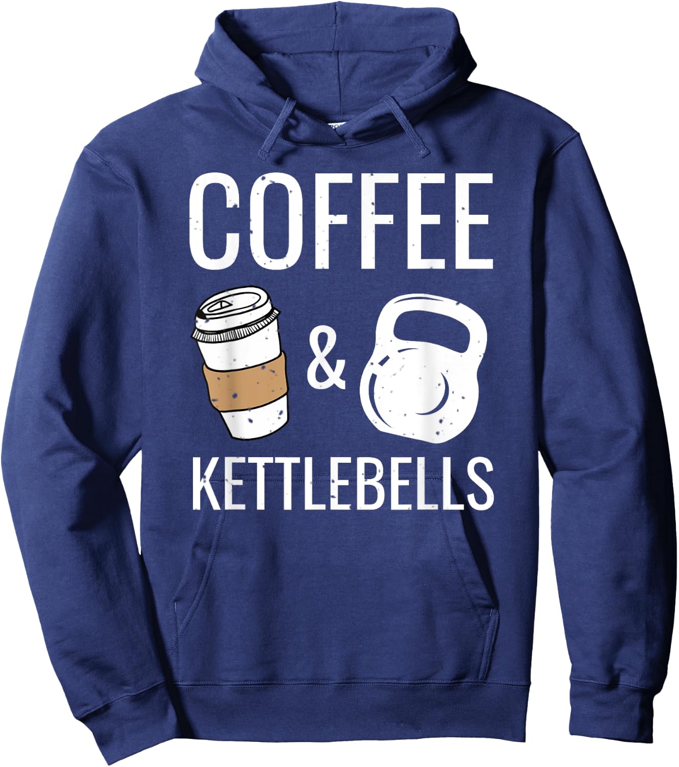 Kettlebells & Coffee Funny HIIT Fitness Workout Gym Hoodie - Hoodie | Navy