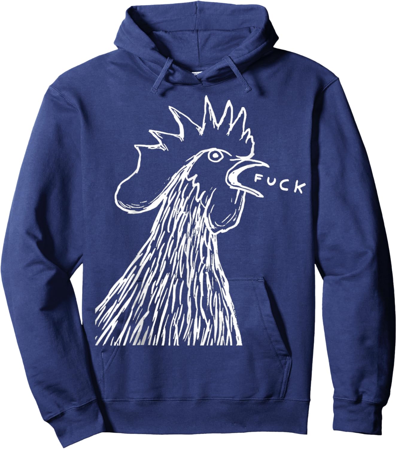 Funny Chicken Rooster Saying FUCK Hoodie - Hoodie | Navy