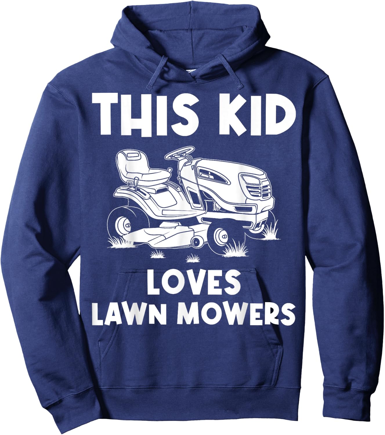 Funny Lawn Mowing Gift Kids Lawn Mower Farm Gardening Hoodie - Hoodie | Navy