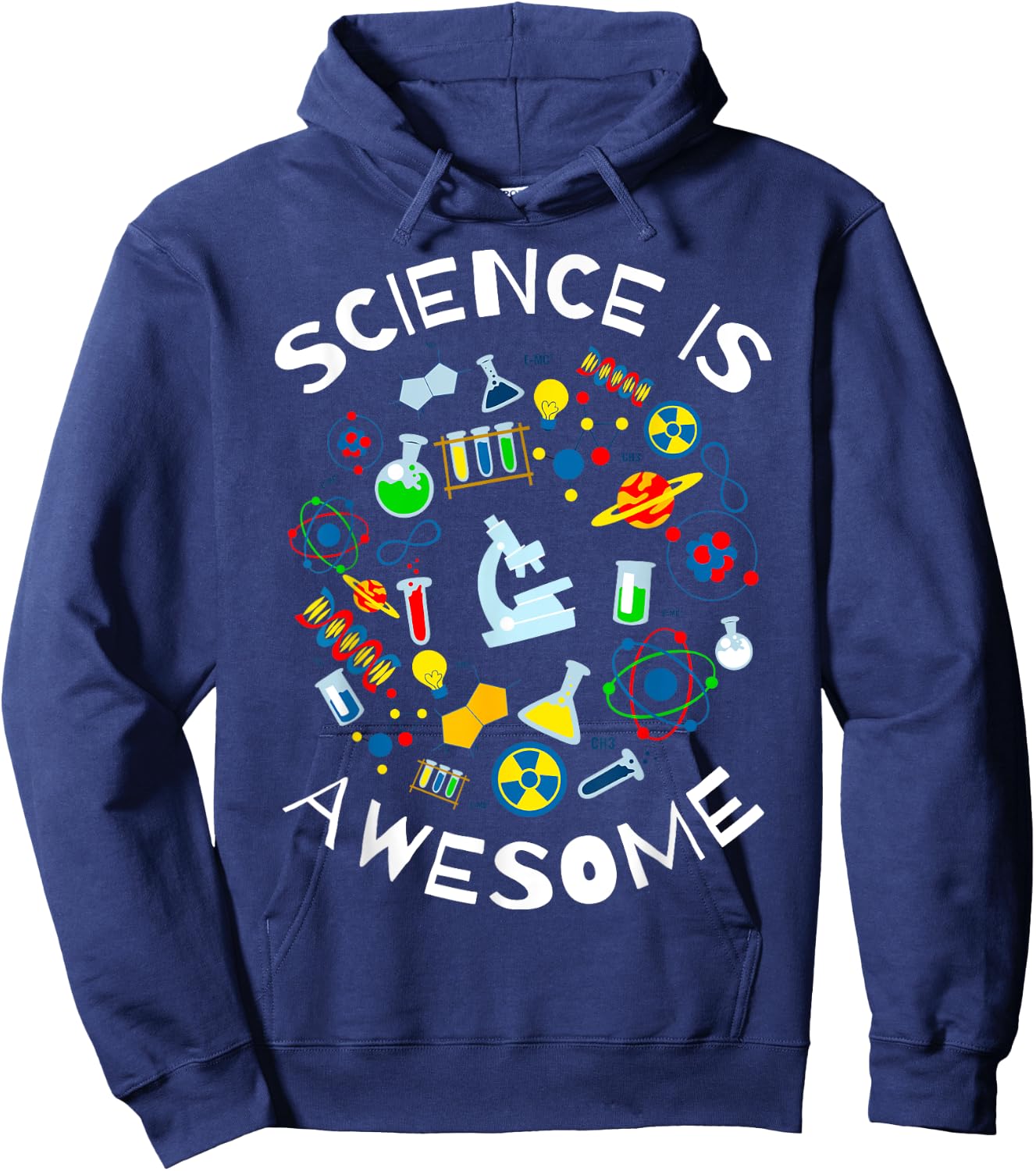 Science is Awesome Funny Geek Nerd Gift Teacher STEM Women Kids Hoodie - Hoodie | Navy