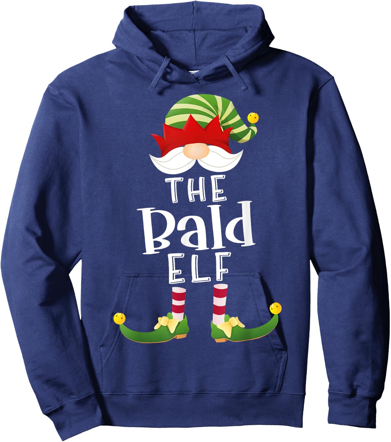 Bald Elf Group Christmas Funny Pajama Party Hoodie - Hoodie | Navy