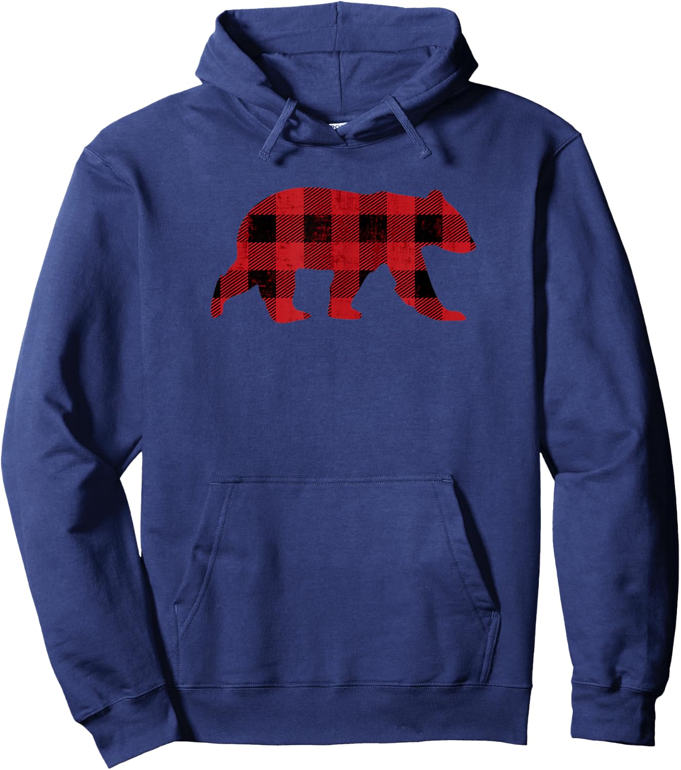 Red Buffalo Check Vintage Bear for Gay Bear Pride Hoodie - Hoodie | Navy