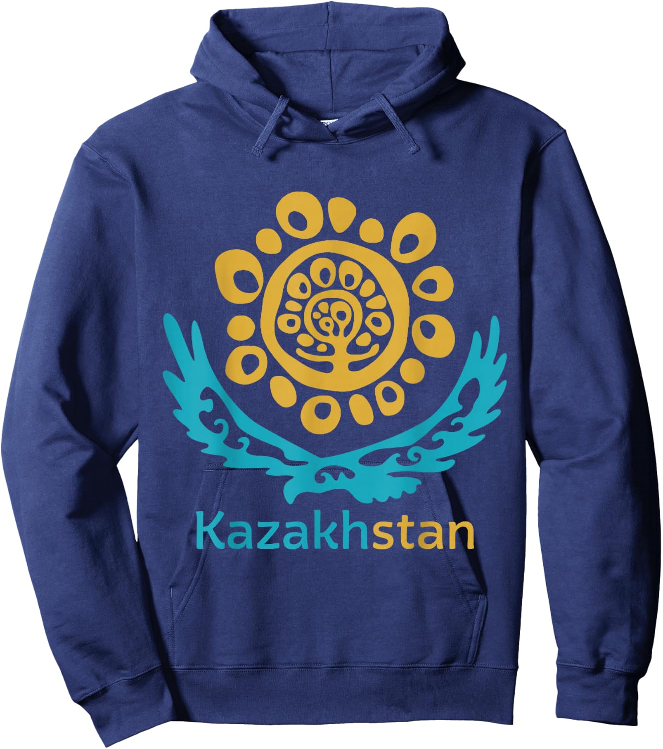 Republic of Kazakhstan Qazaqstan Kazakh Kazakh Flag Hoodie - Hoodie | Navy