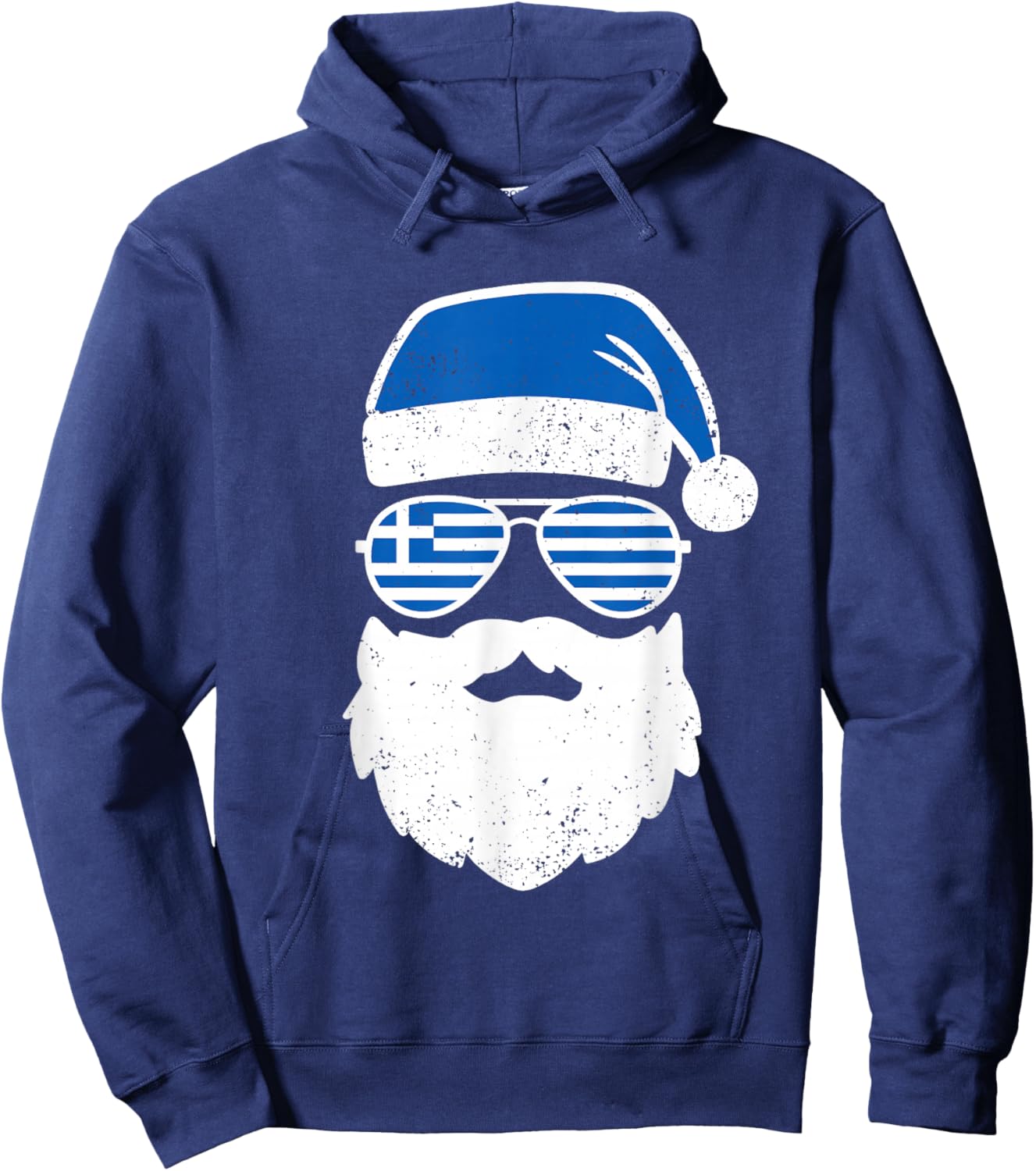 Greek Orthodox Christmas Santa Claus Greece Flag Greek Hoodie - Hoodie | Navy