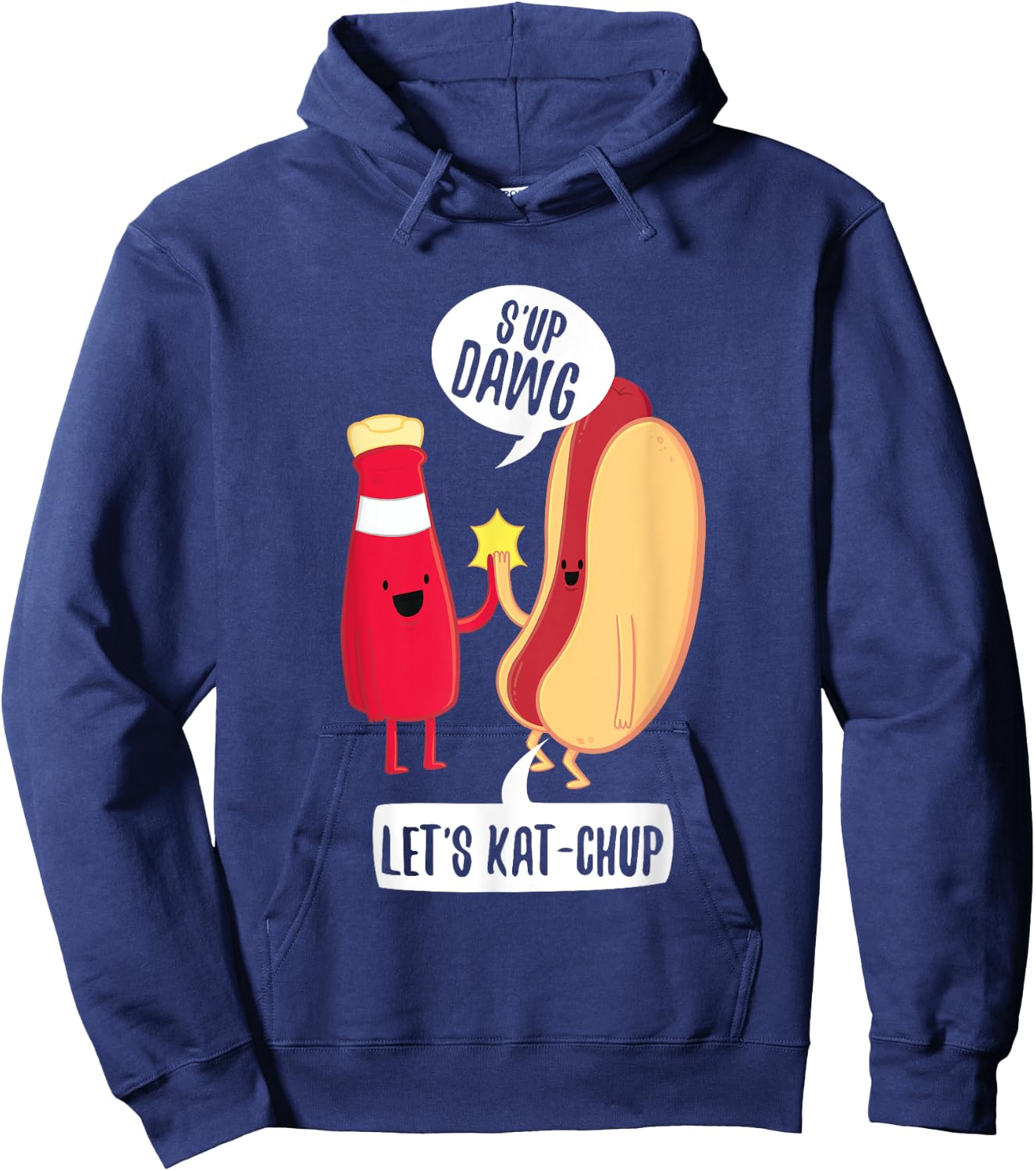 Funny What's Up Hot Dog Ketchup Hotdogolists Men Women Kids Hoodie - Hoodie | Navy