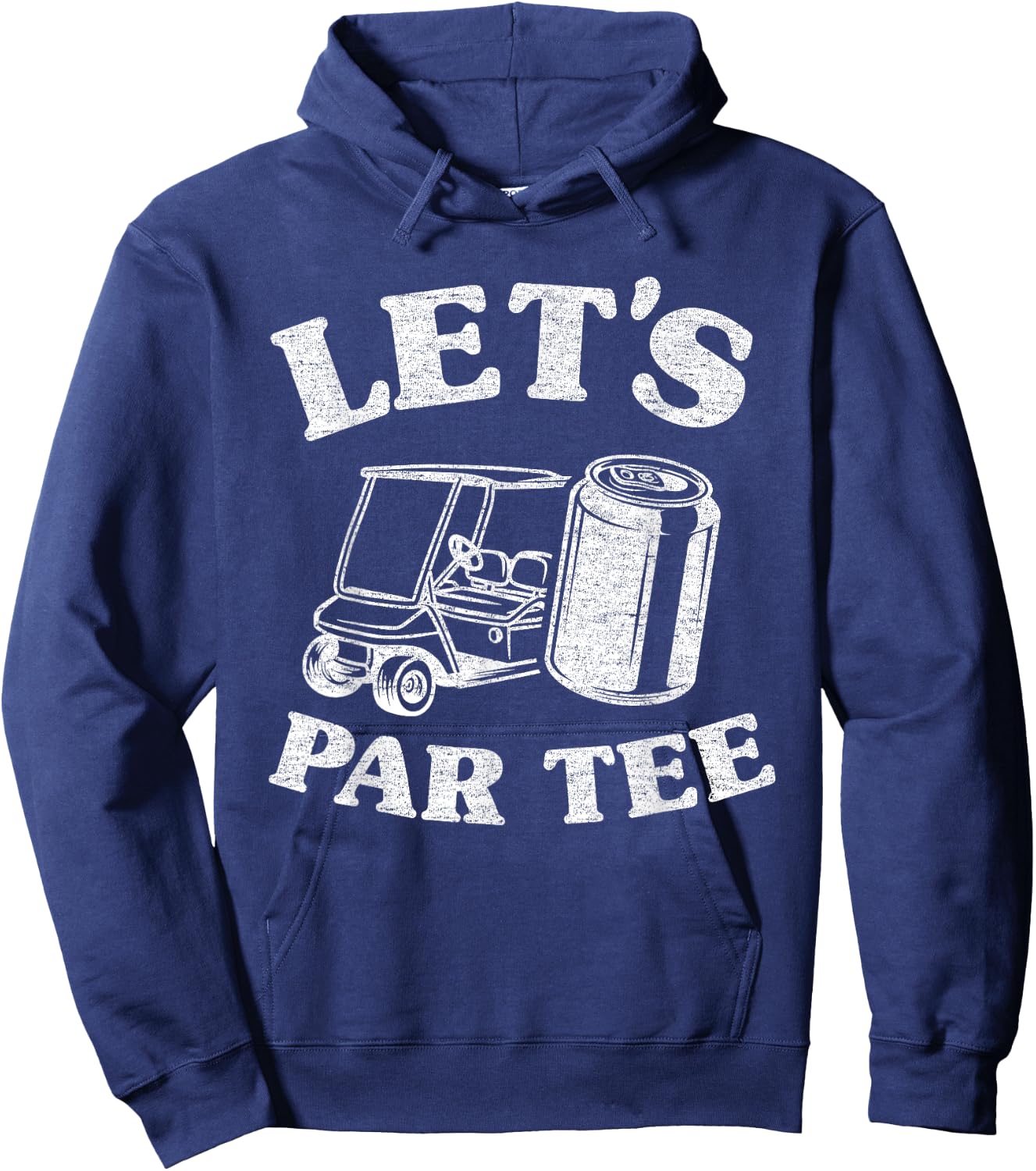 Let's Par Beer Cart Golf Cart Golfers Dad Funny Golfing Hoodie - Hoodie | Navy