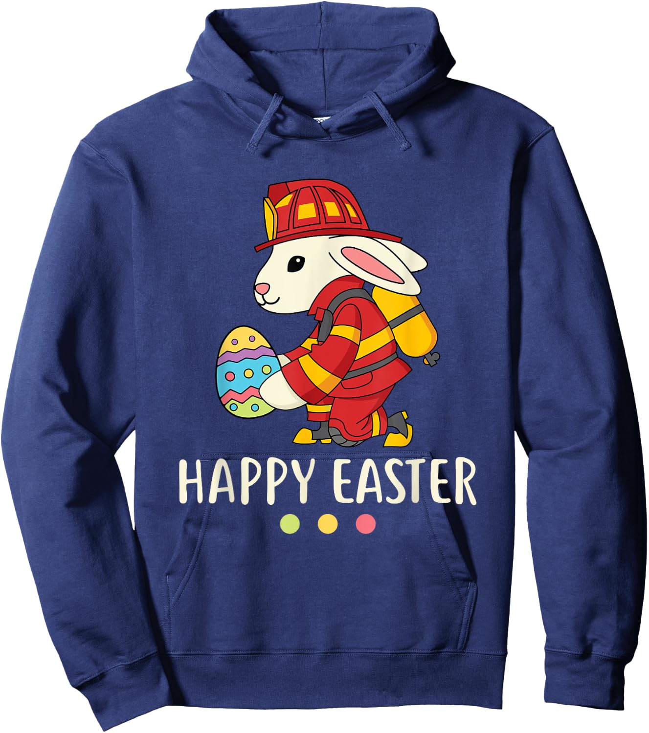 Firefighter Easter Bunny Fireman Egg Happy Easter Hoodie - Hoodie | Navy