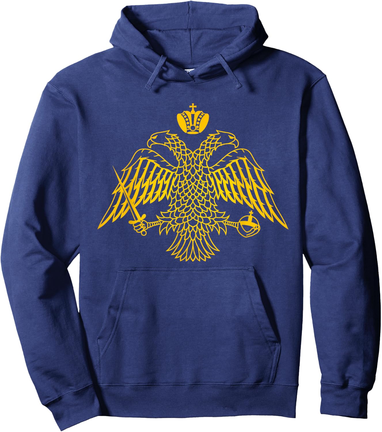 Double Headed Eagle Byzantine & Christian Orthodox Emblem Hoodie - Hoodie | Navy