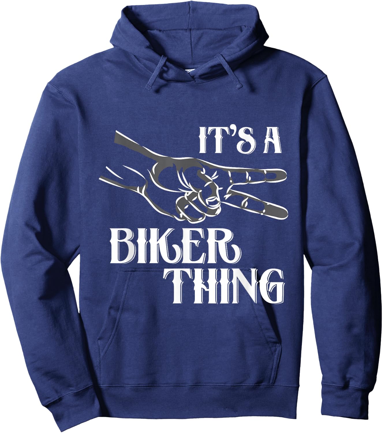 2 finger Biker wave - motorcycle Hoodie - Hoodie | Navy