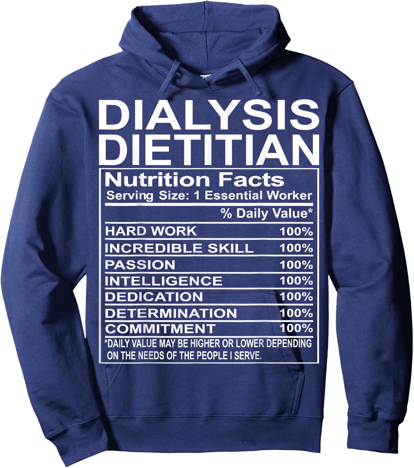 Super Cute Monograms, Initials and Letter Gifts Dialysis Dietitian Appreciation Funny Dietetics Hoodie - Hoodie | Navy