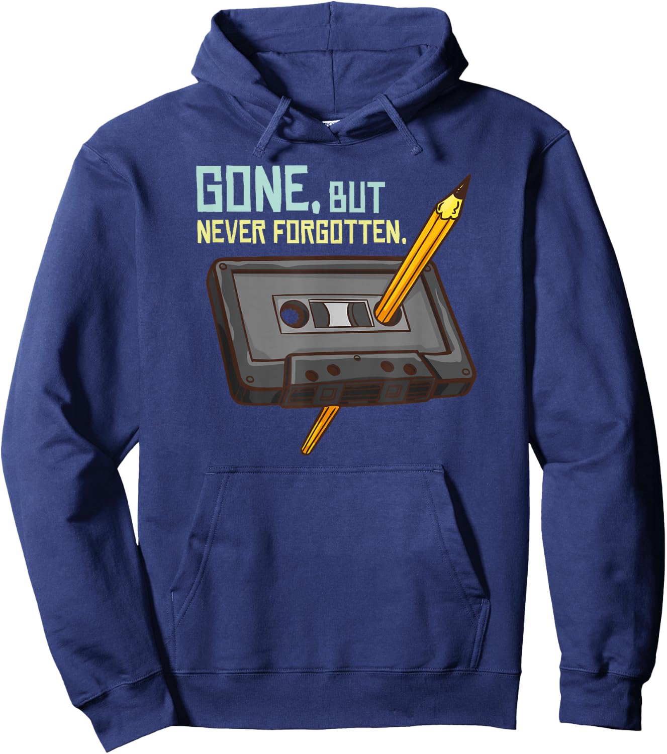 Never Forget Cassette Tape Old School Hoodie - Hoodie | Navy