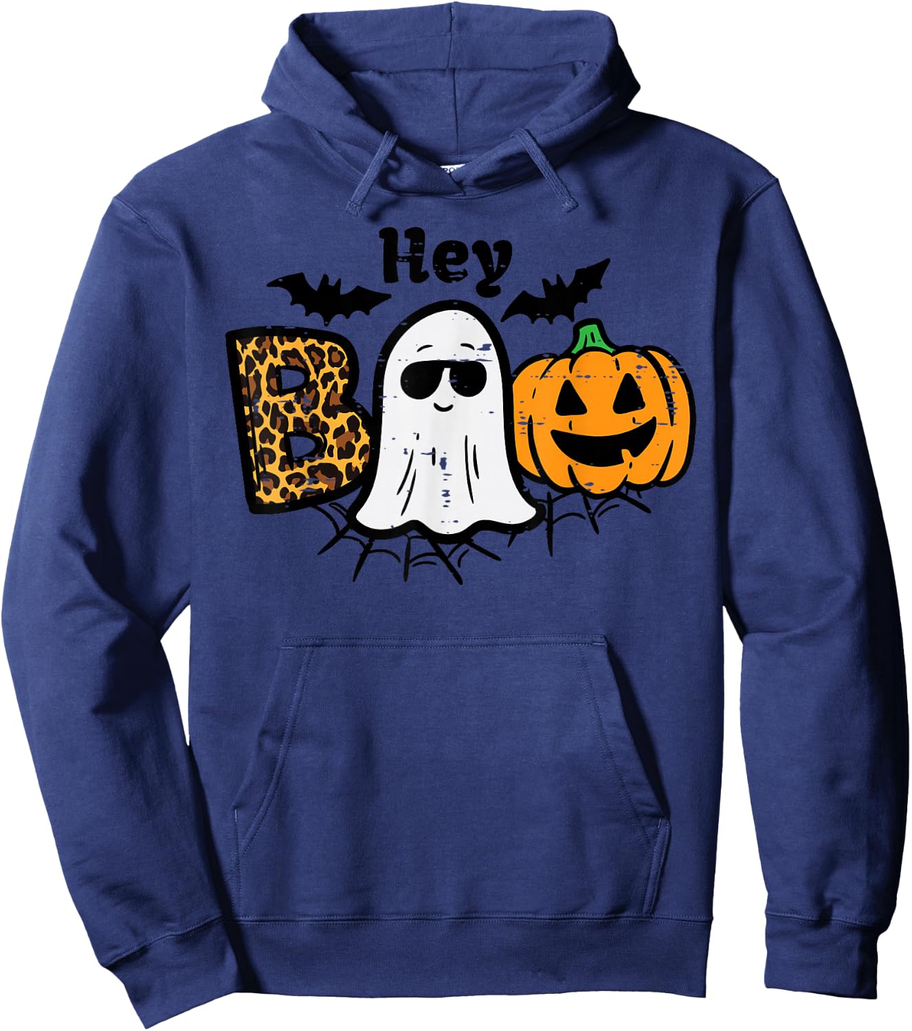 Halloween Hey Boo Ghost Pumpkin Costume Women Girls Kids Hoodie - Hoodie | Navy